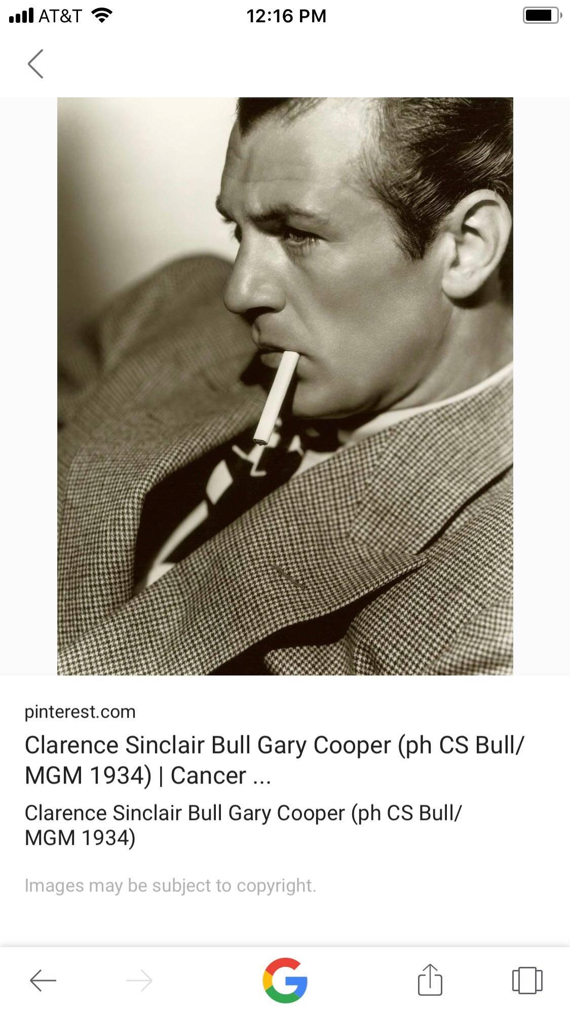 Hollywood Glamour Portrait Photograph of Gary Cooper by Clarence Sinclair Bull In Excellent Condition In Palm Springs, CA