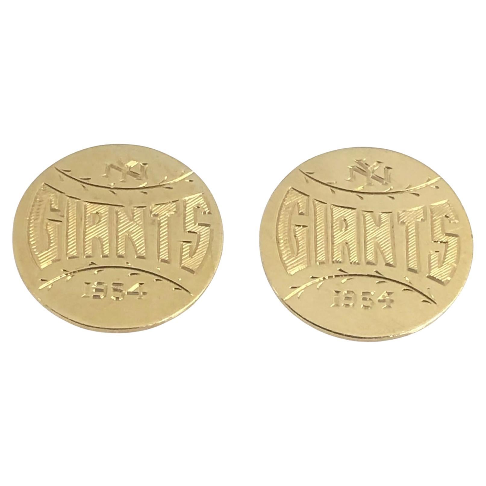 Hollywood-Ikone Jerry Lewis besaß und trug New York Yankees Manschettenknöpfe aus Gelbgold im Angebot