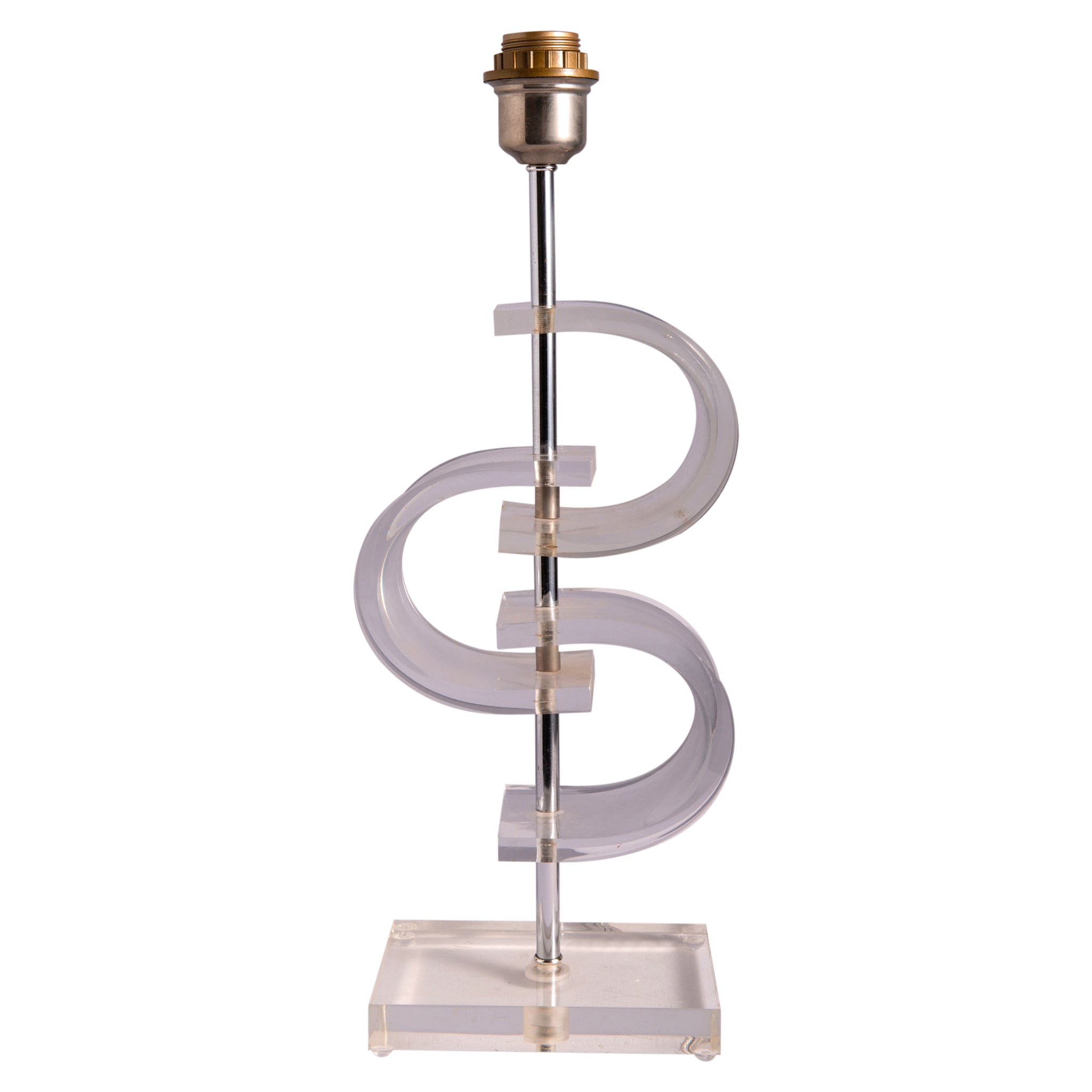 Lámpara de mesa Hollywood Lucite o Plexiglás
