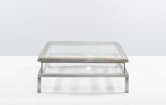 Hollywood Maison Jansen, Coffee Table / Brass, Steel & Glass, Sliding Top
