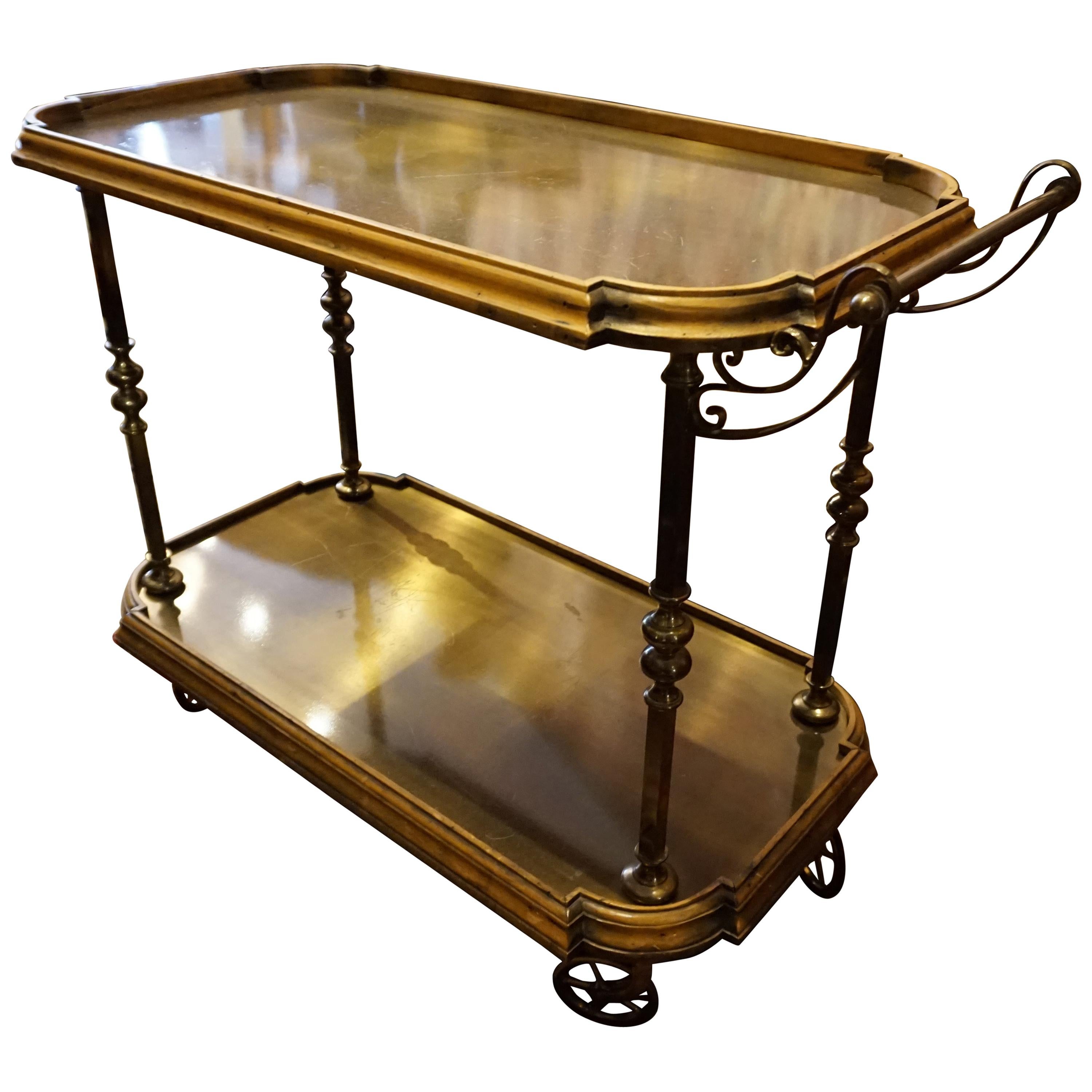 Hollywood Midcentury Regency Revival Tea Trolley Bar Wagon, Italy