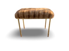 Hollywood Mogul Provenance 22KT Gold Plated Vanity Mink Bench CHJ Arthur Elrod