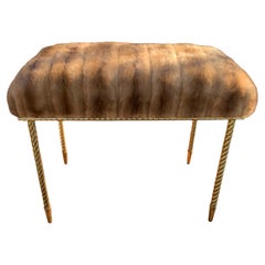 Hollywood Mogul Provenance 22KT Gold Plated Vanity Mink Bench CHJ Arthur Elrod