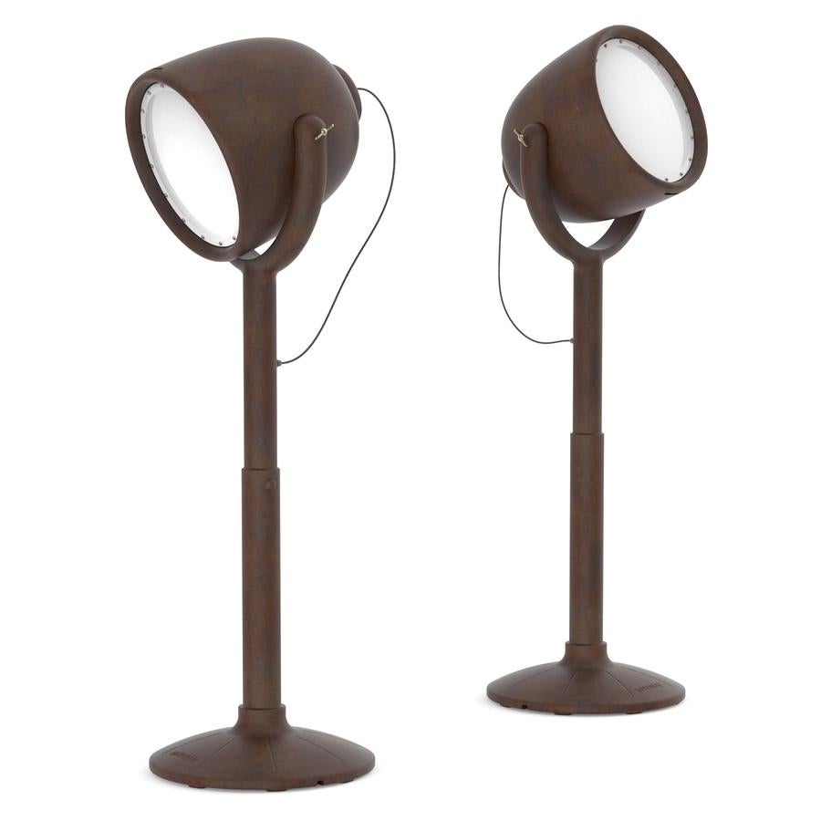 Italian Hollywood, Brown Dimmable Outdoor Floor Lamp by BrogliatoTraverso, Made in Italy For Sale