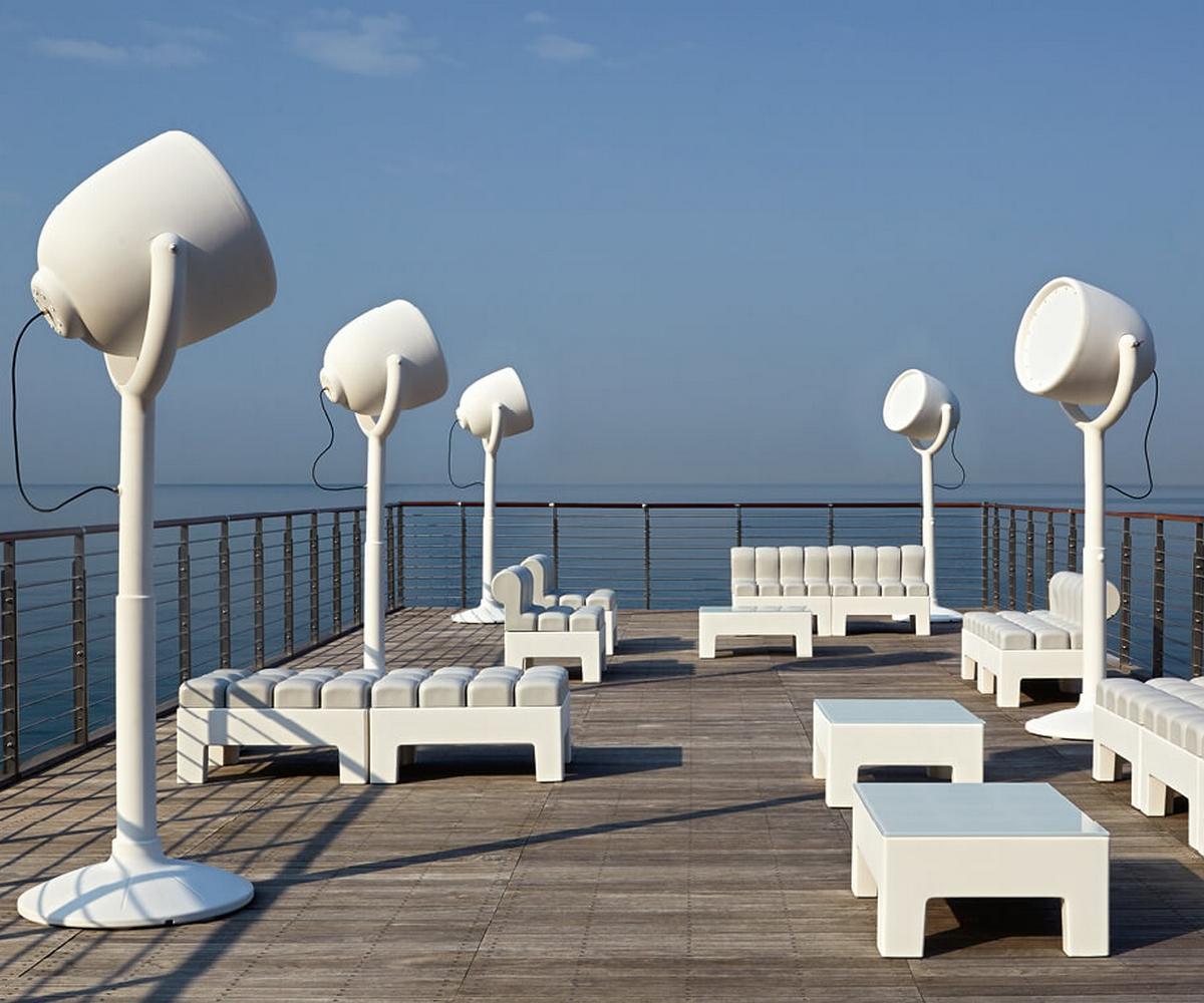 Italian In Stock in Los Angeles, Hollywood, White Outdoor Dimmable Floor Lamp
