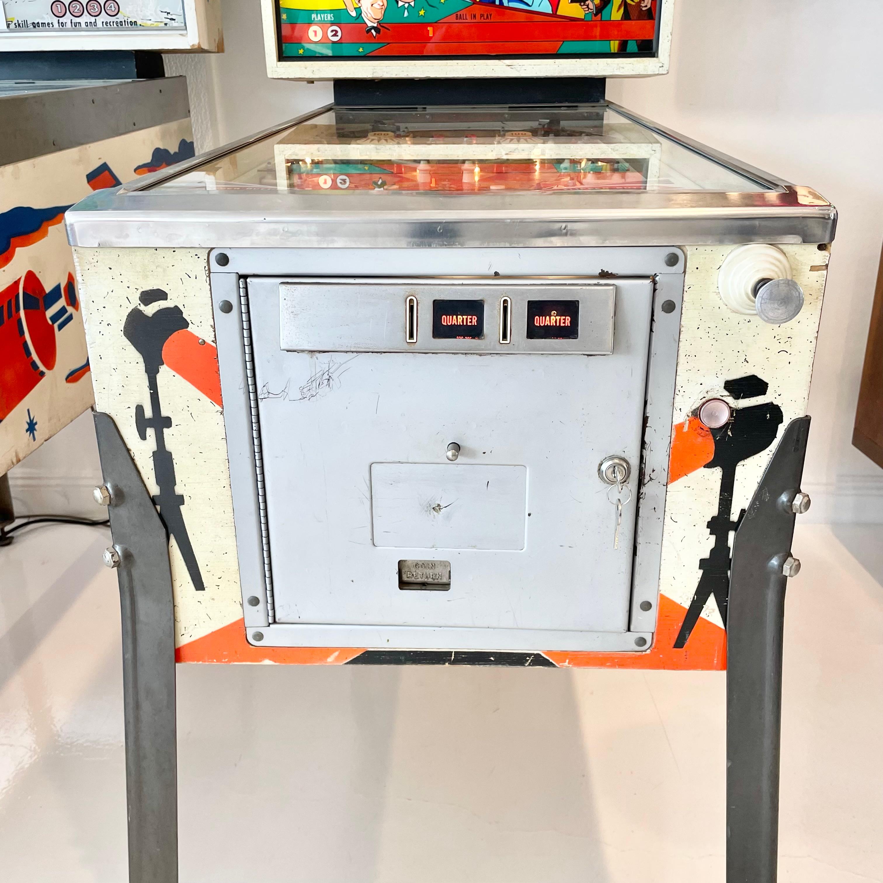 Hand-Painted Hollywood Pinball Arcade Game, 1976 USA For Sale
