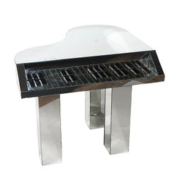 Hollywood Recency Liberace Style Mirrored Grand Piano Form Coffee Table c 1970's