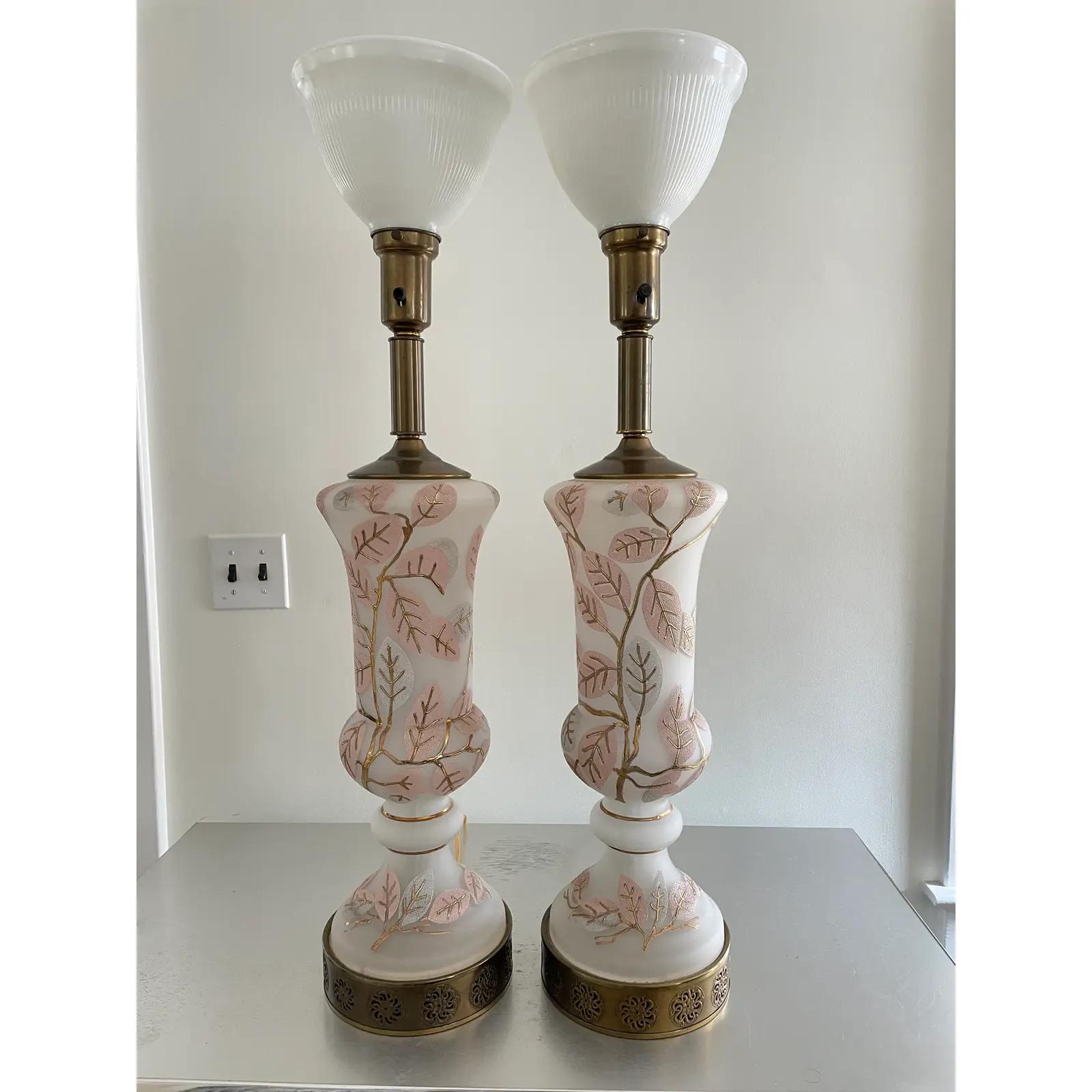 20th Century  Hollywood Regency Urn Lamps - a Pair
