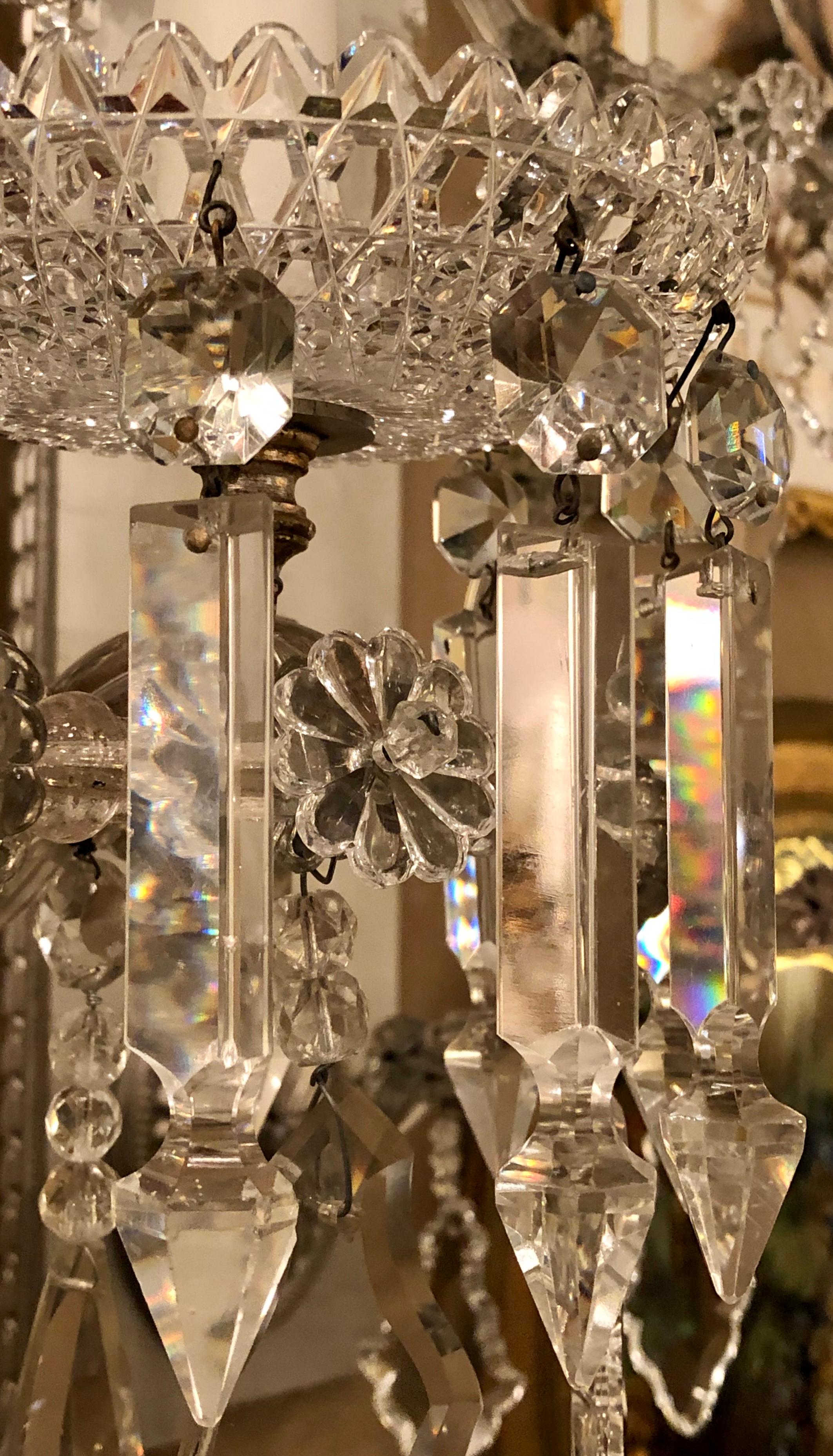 Cristallo Set di quattro focaccine da parete Hollywood Regency in argento dorato con cristalli in vendita