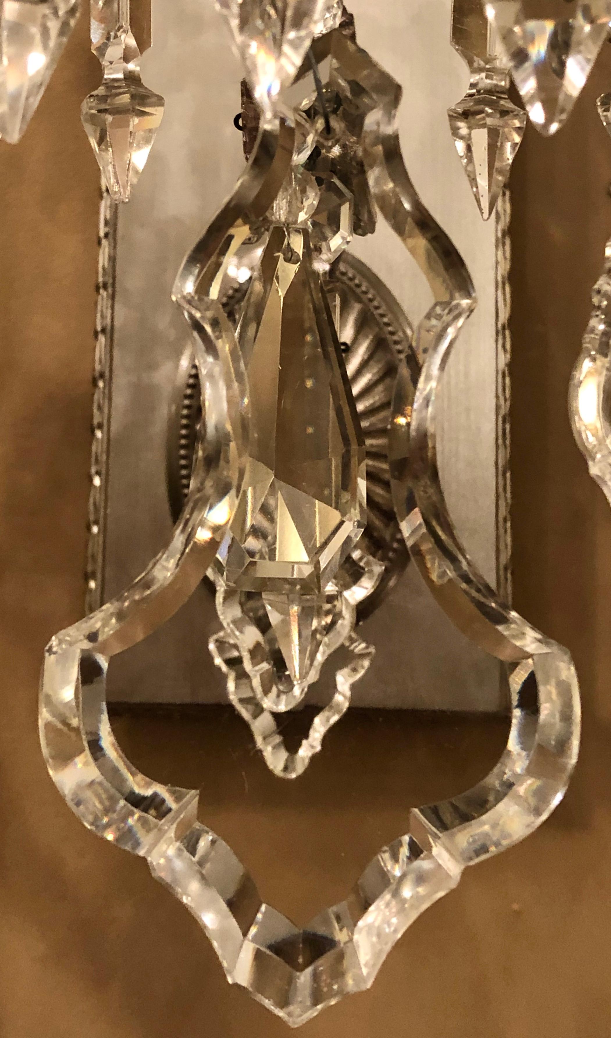 Set di quattro focaccine da parete Hollywood Regency in argento dorato con cristalli in vendita 2