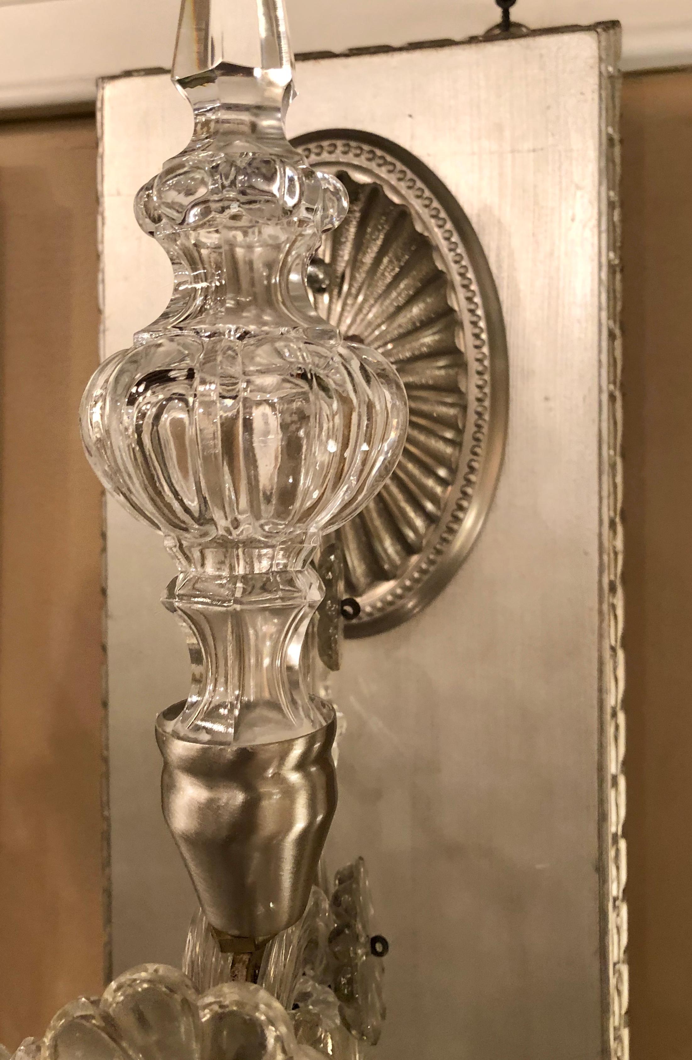 Set di quattro focaccine da parete Hollywood Regency in argento dorato con cristalli in vendita 4