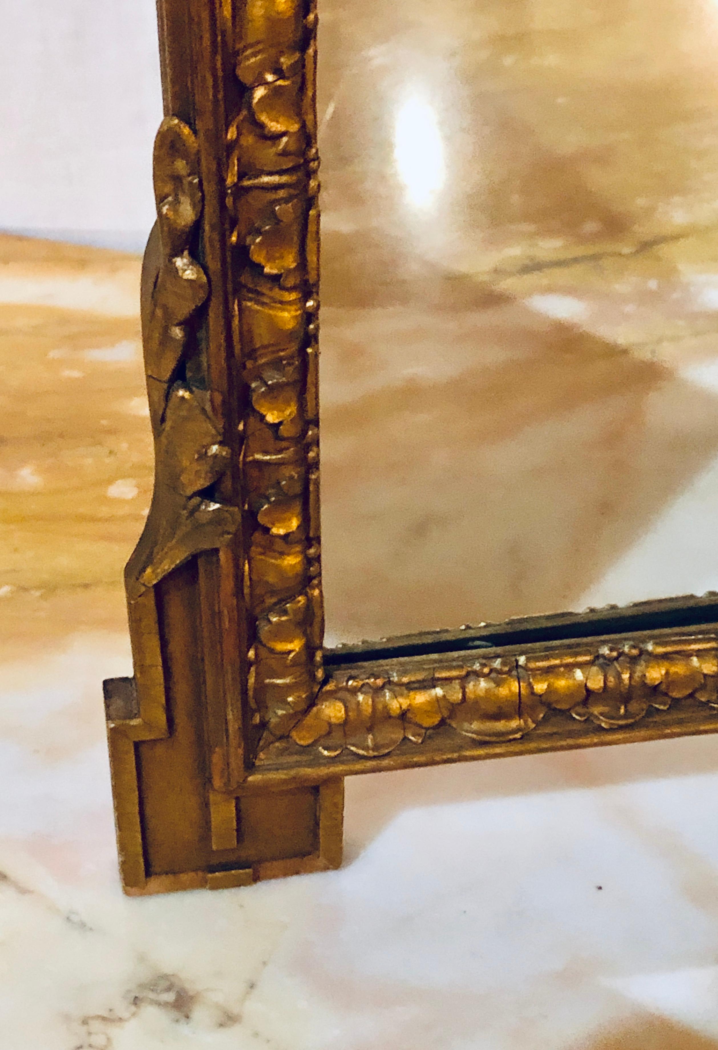 Hollywood Regency 1940s Louis XVI Style Gilt wood Trifold Vanity or Table Mirror 6