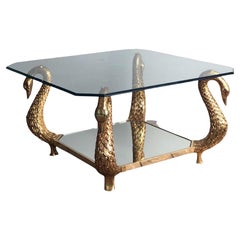 Hollywood Regency 20th Century Swan Neck Coffee Table / Side Table