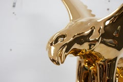 Hollywood Regency 24-Carat Gold Porcelain Eagle, Italy, 1980s