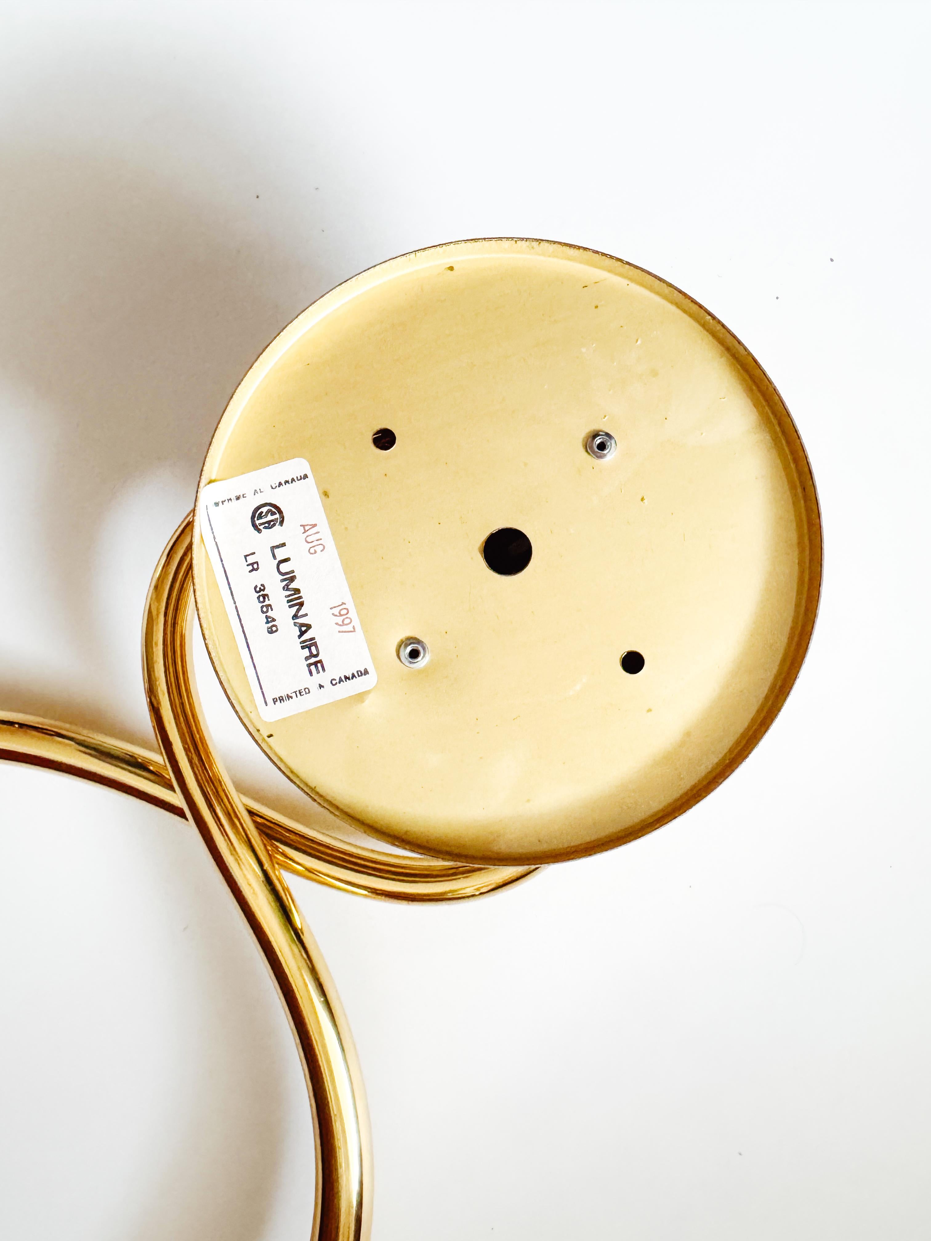 Hollywood Regency 4 Egoluce Wall Light Sconces, Brass, Glass, Italy, 1980s For Sale 4