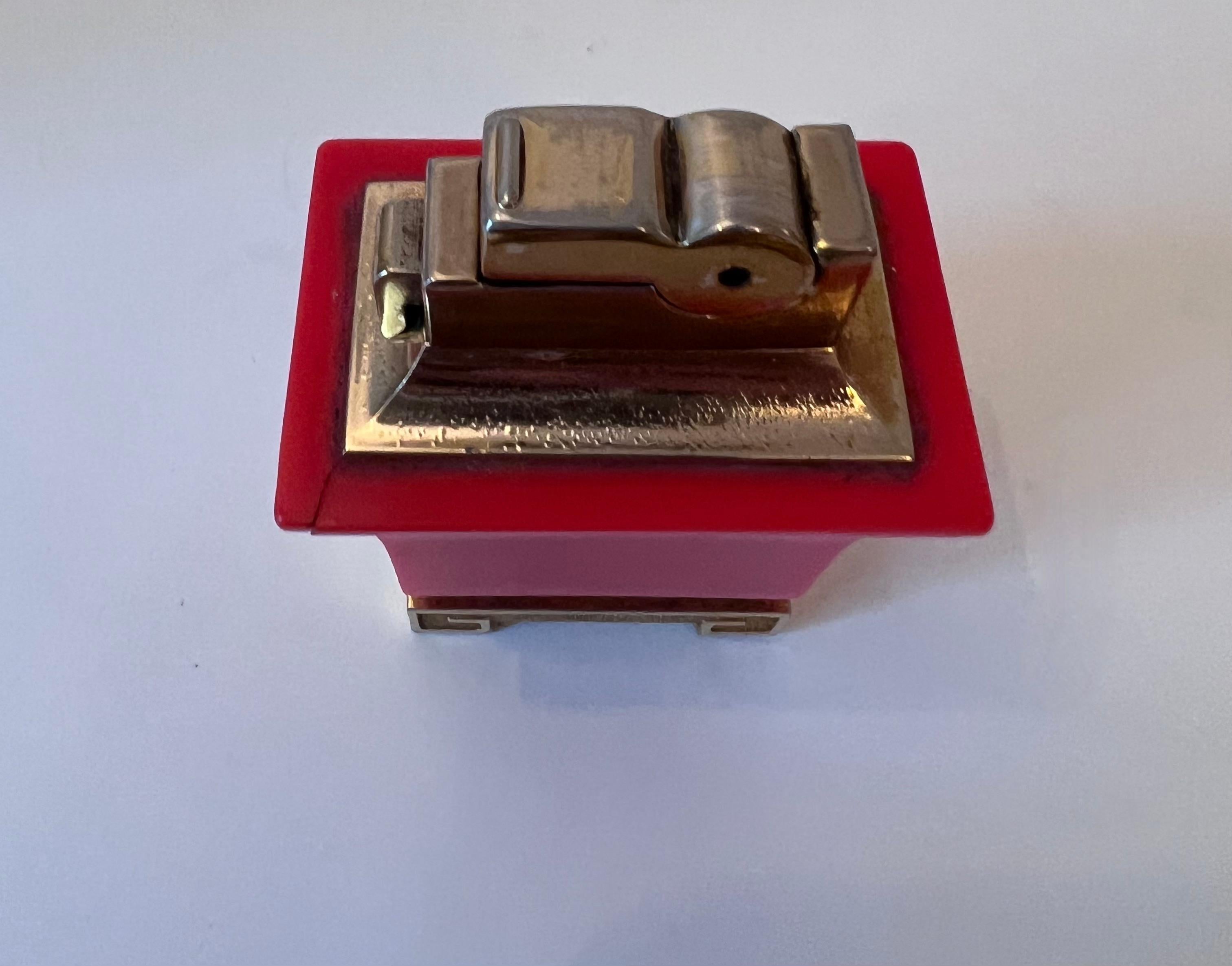 Mid-Century Modern Hollywood Regency 420 or Cigarette Lighter with Greek Key Details For Sale