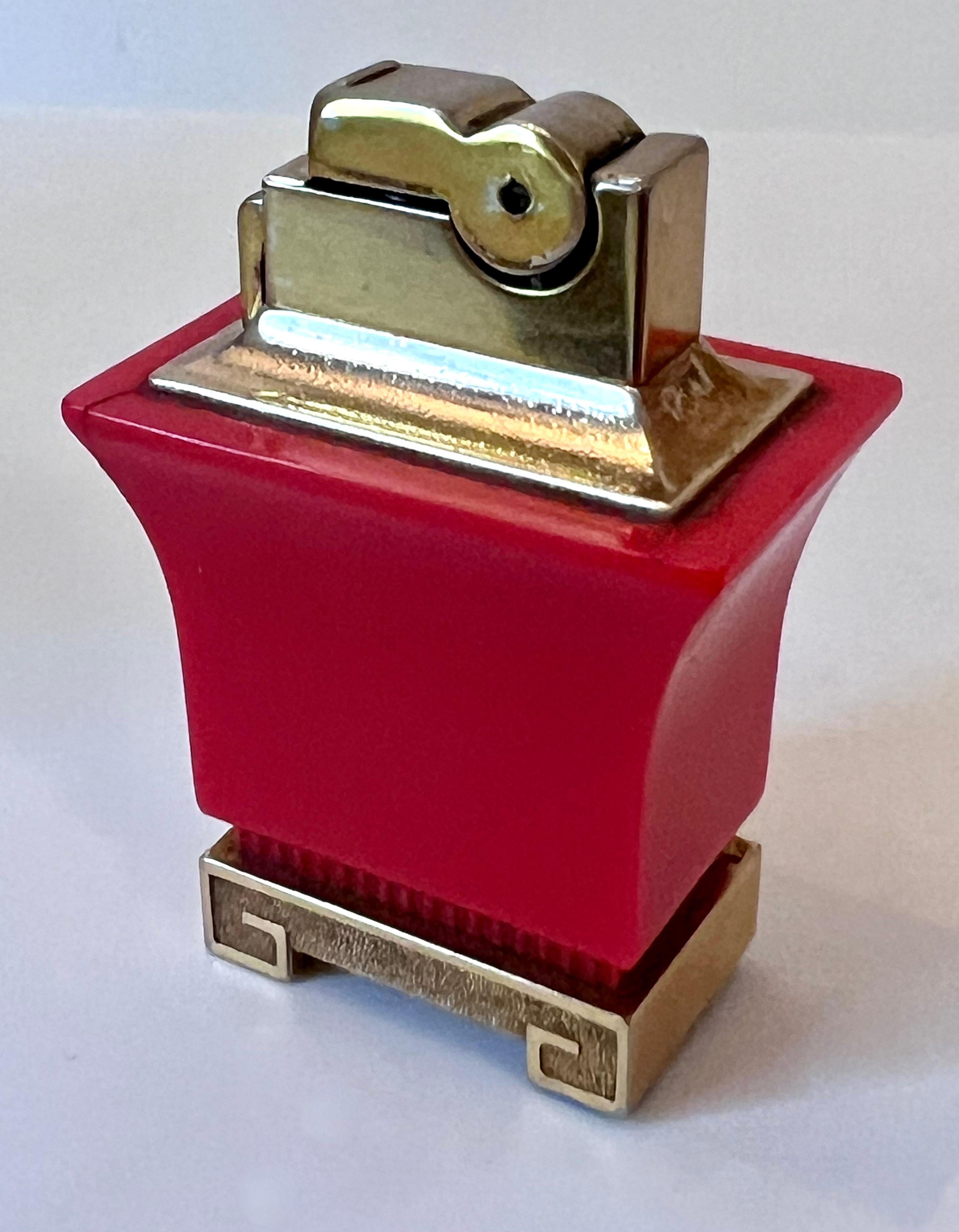 20th Century Hollywood Regency 420 or Cigarette Lighter with Greek Key Details For Sale