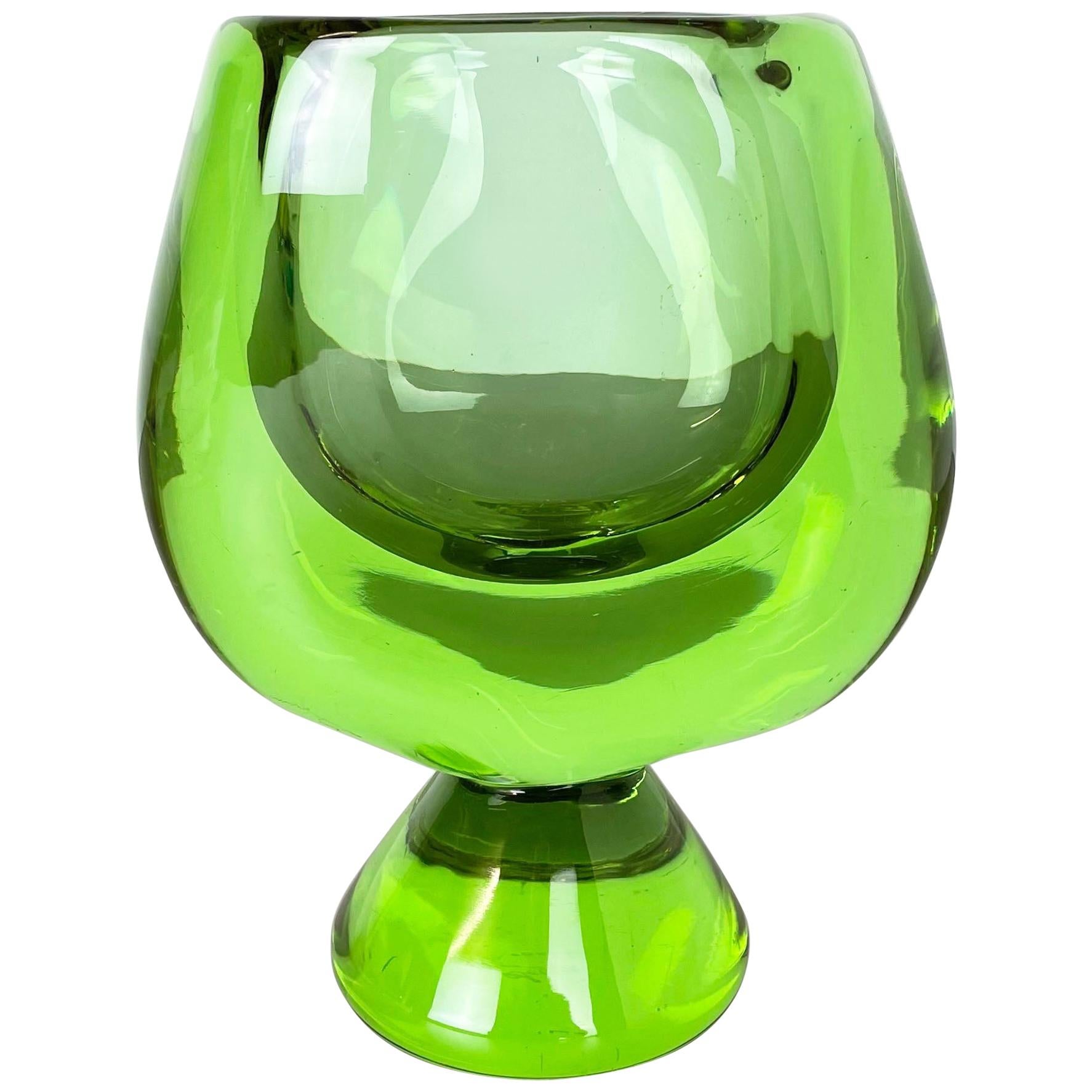 Hollywood Regency 5, 75kg Crystal Glass "2 Color" Object Vase Sevres France 1960s