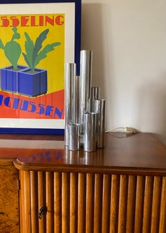 Hollywood regency 6 lights metal table lamp, Sciolari, Italy 1970s