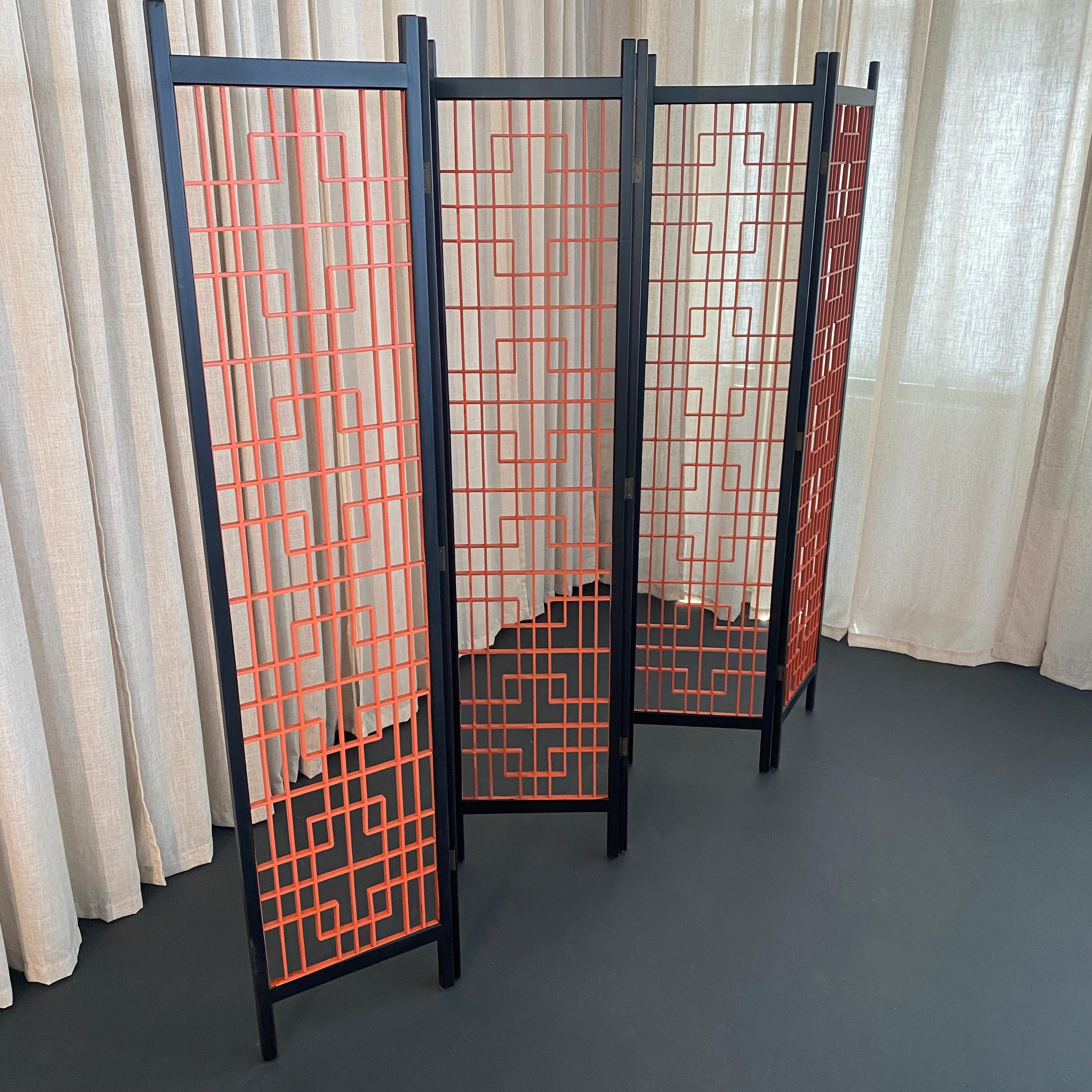 Hollywood Regency 6-Panel Decorative Screen Room Divider (écran décoratif à 6 panneaux) Bon état - En vente à Brooklyn, NY