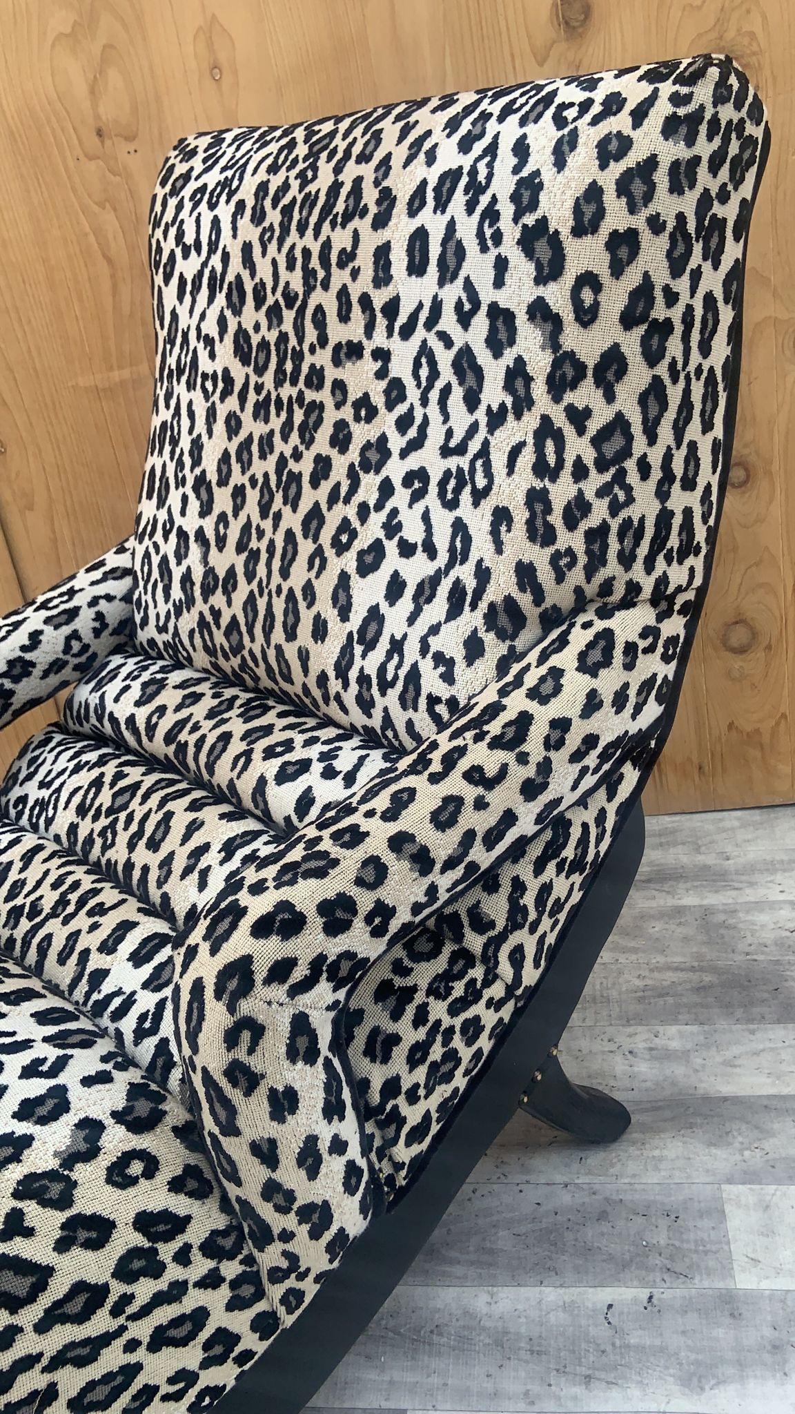 leopard print double chaise lounge