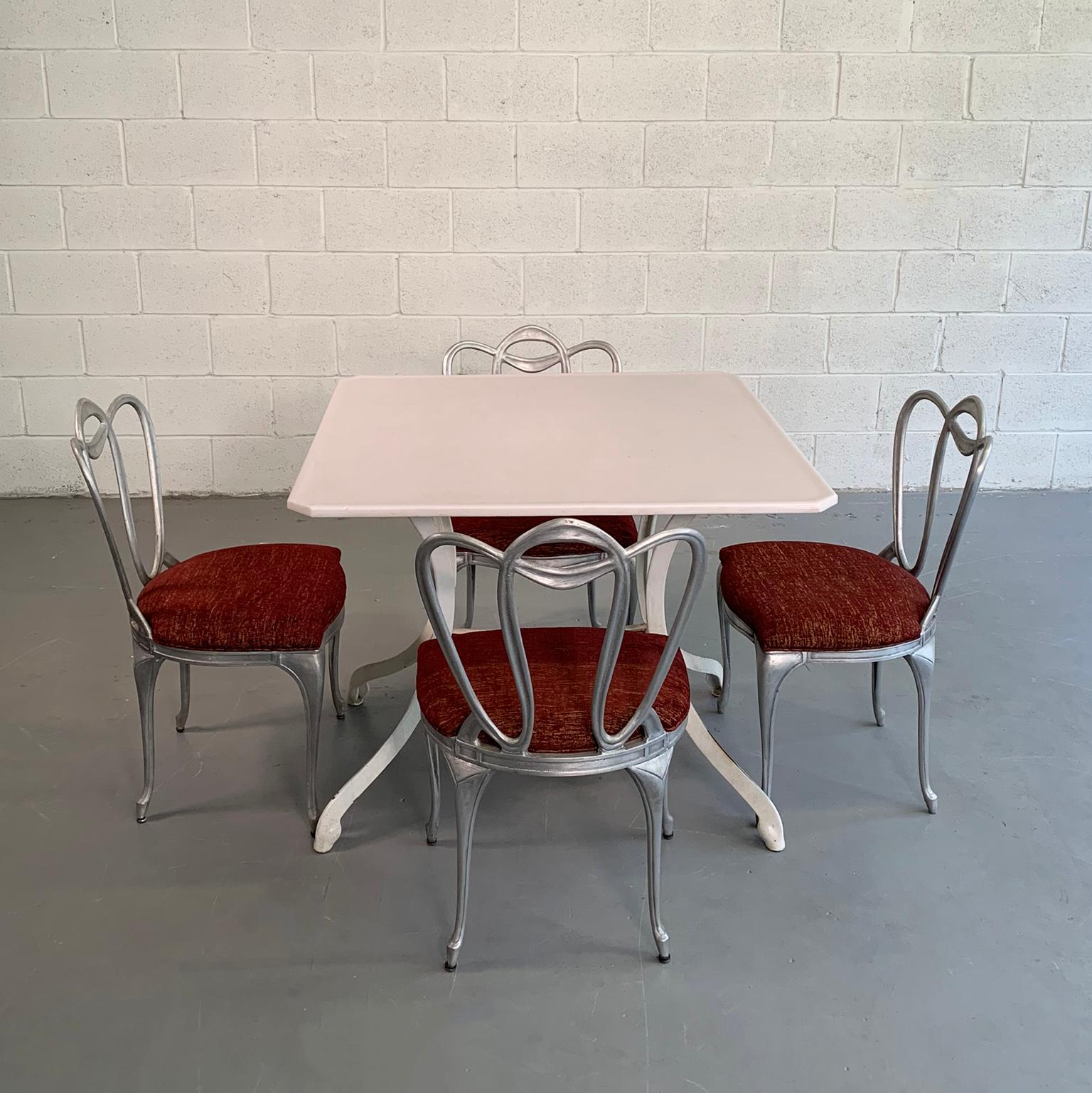 Calco Set di sedie da pranzo in alluminio Hollywood Regency in vendita