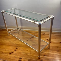 Hollywood Regency Aluminun Console Table Italy 1980s