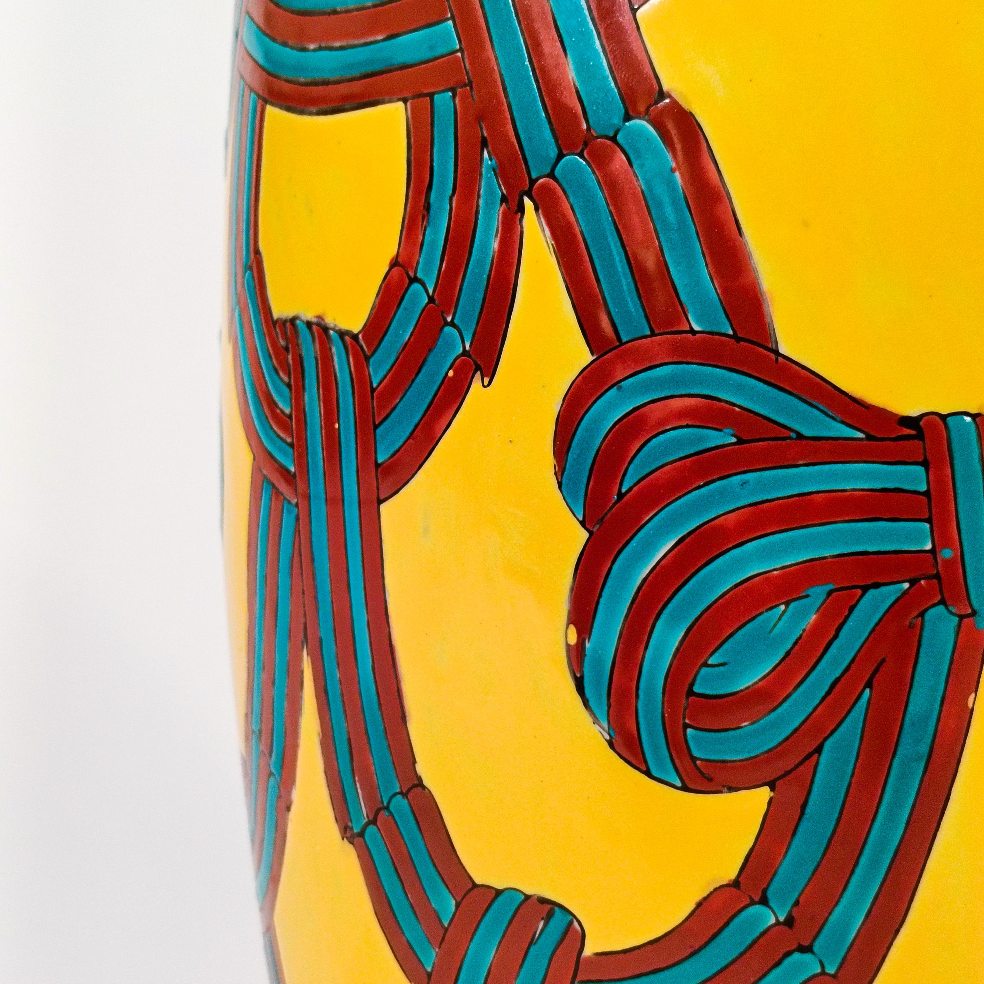 Hollywood Regency and Post-Modern style ceramic table lamp, Italy, 1980s en venta 2