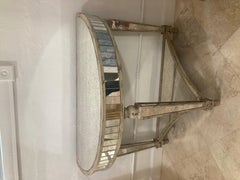 Console Demi Lune Hollywood Regency Antique Mirror