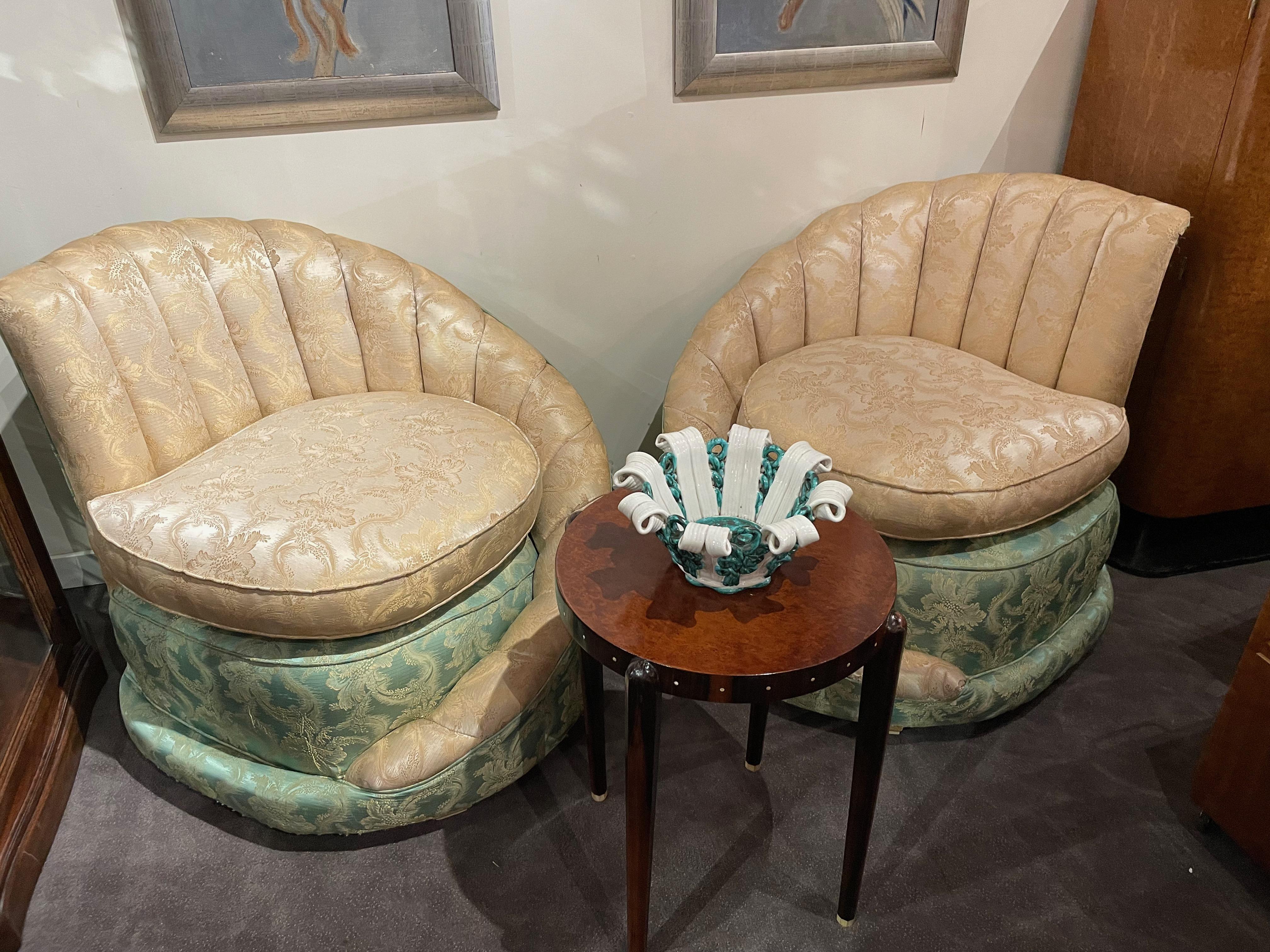 Hollywood Regency Art Deco Stühle mit Fächerrückenlehne (Art déco) im Angebot