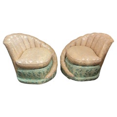 Hollywood Regency Art Deco Fan Backed Chairs