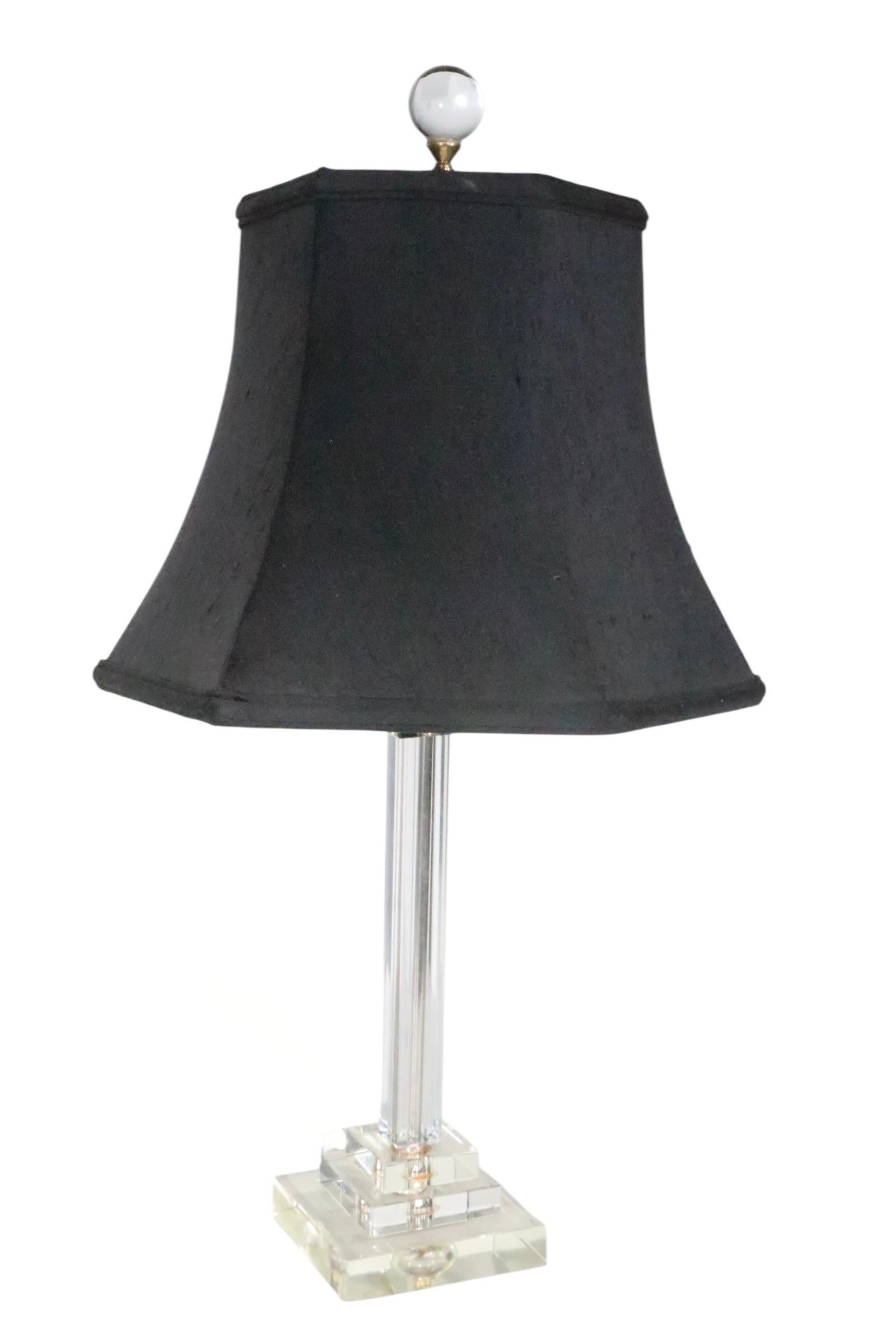 Boudoir a colonna in vetro Art Deco Hollywood Regency  Lampada in vendita 6
