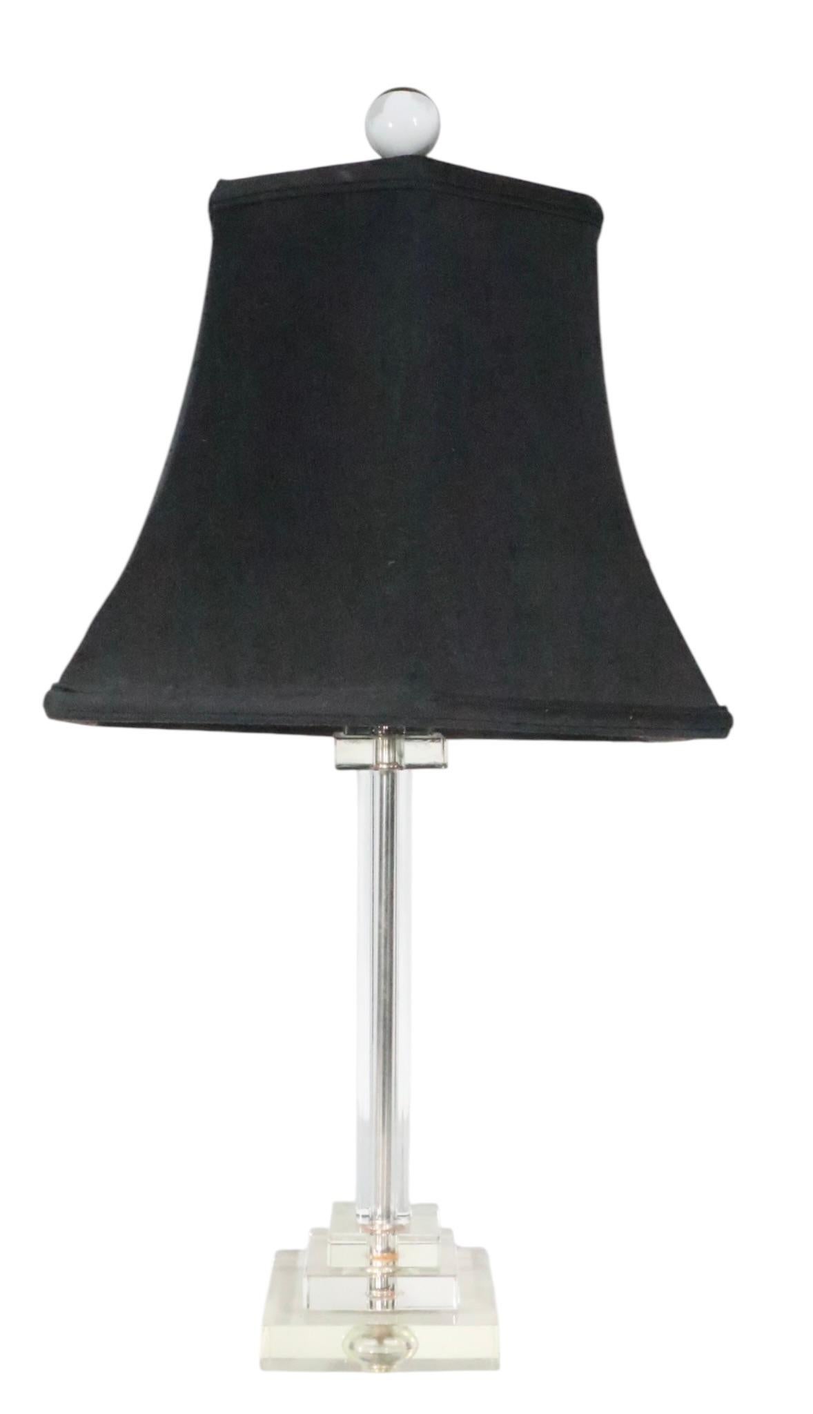 Boudoir a colonna in vetro Art Deco Hollywood Regency  Lampada in vendita 9