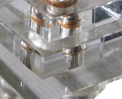 Hollywood Regency Art Deco Glass Column Boudoir  Lamp