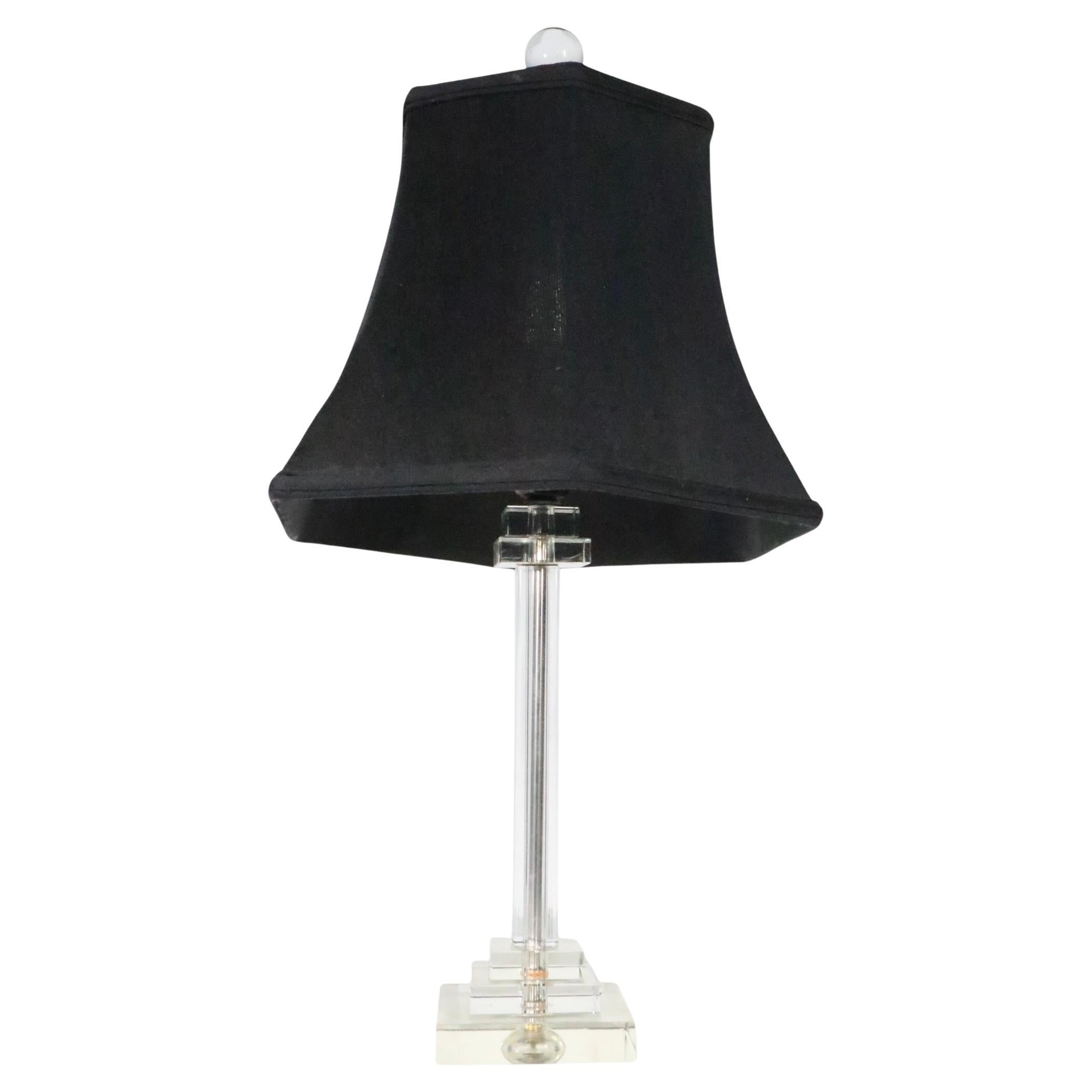 Boudoir a colonna in vetro Art Deco Hollywood Regency  Lampada