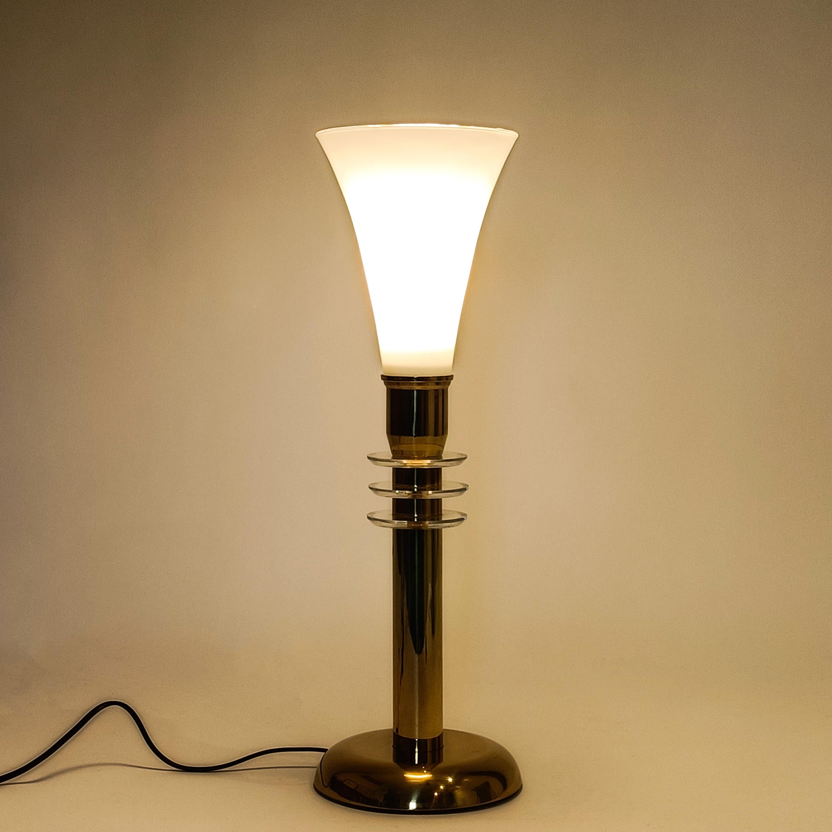 Hollywood Regency. Lámpara de sobremesa Art Decó Revival de Paul Hanson, EE.UU., 1970 Regencia de Hollywood en venta