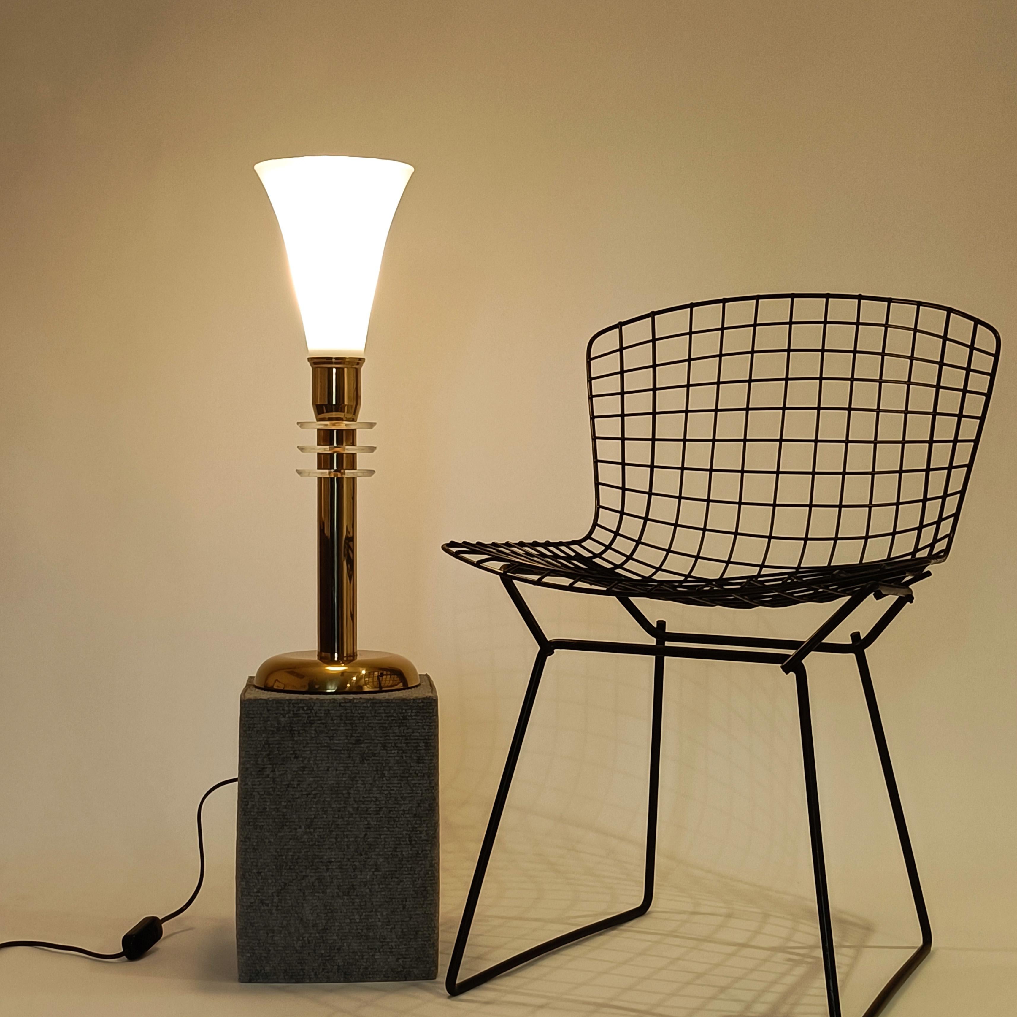 Hollywood Regency. Lámpara de sobremesa Art Decó Revival de Paul Hanson, EE.UU., 1970 Pulido en venta