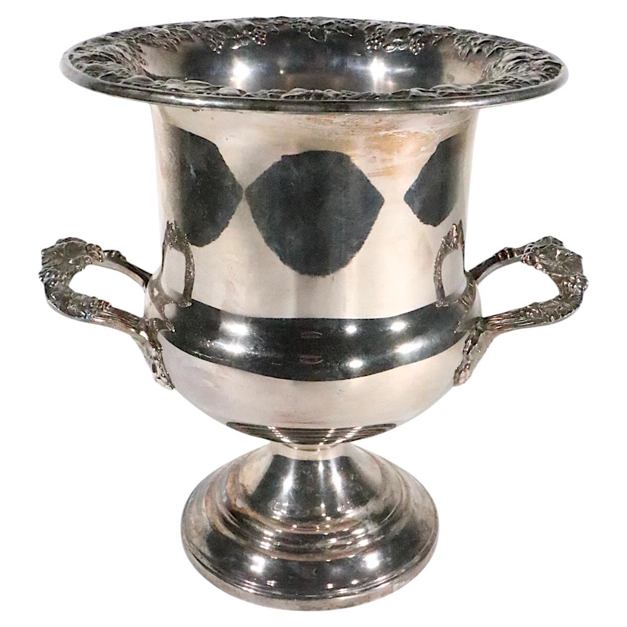 Hollywood Regency Art Deco Silver Plate Champagne Ice Bucket by Sheridan