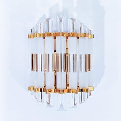 Hollywood Regency. Appliques Triedri de style Art déco par Venini, Italie, années 1970