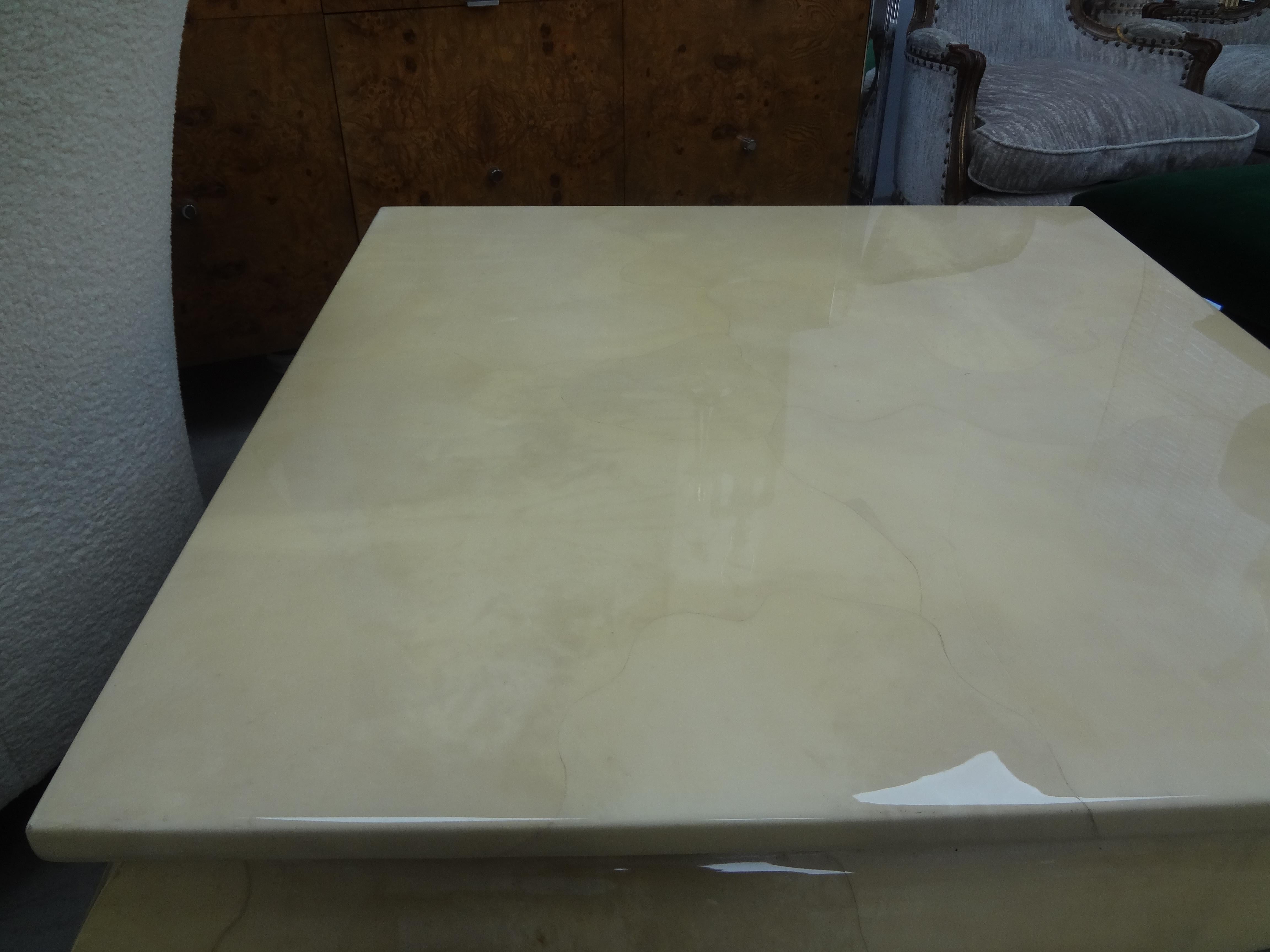 Hollywood Regency Ming Style Parchment Lacquer Coffee Table 4