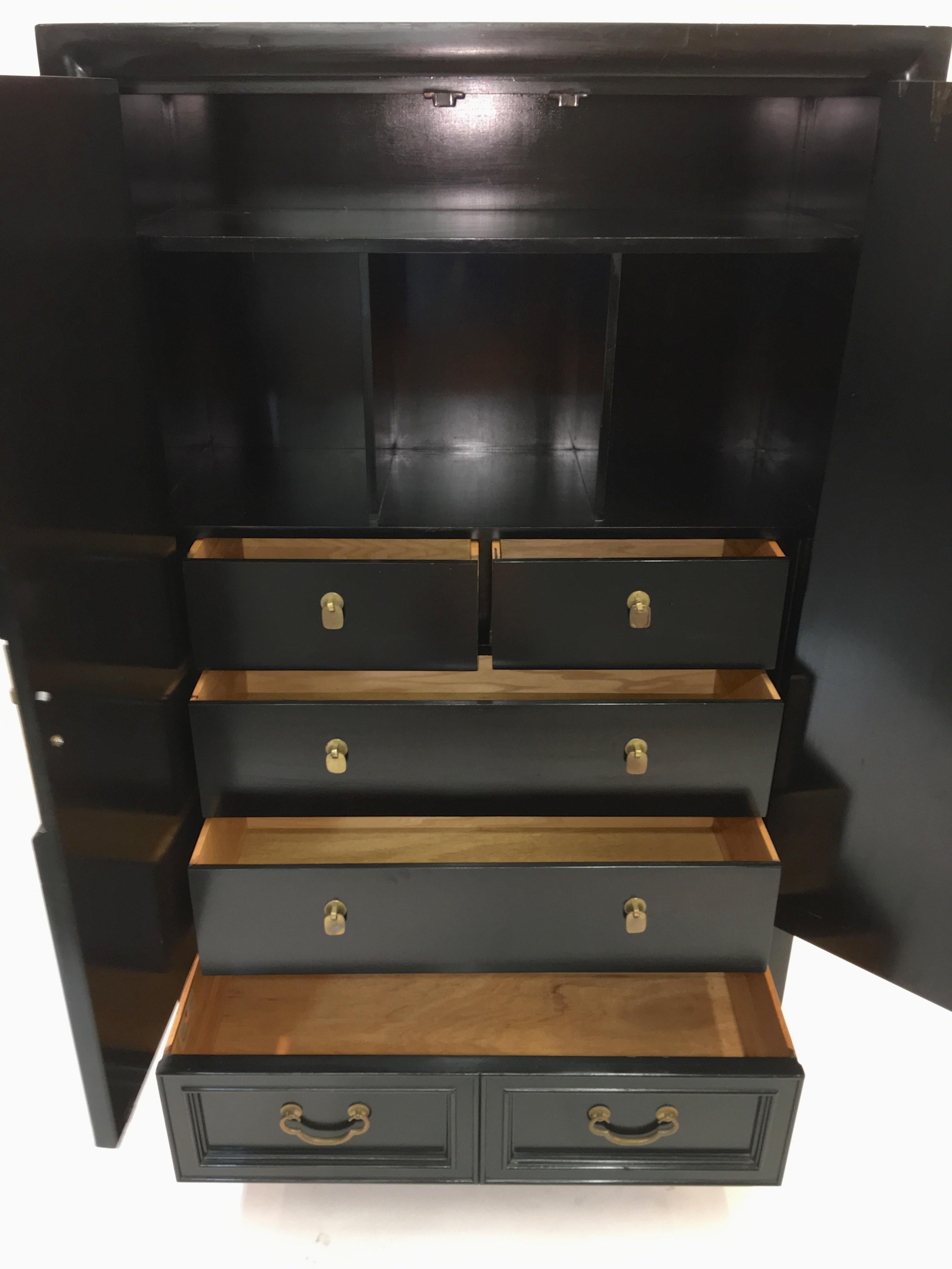 Hollywood Regency Asian Modern Motif Tallboy Chest by Century Furniture 2