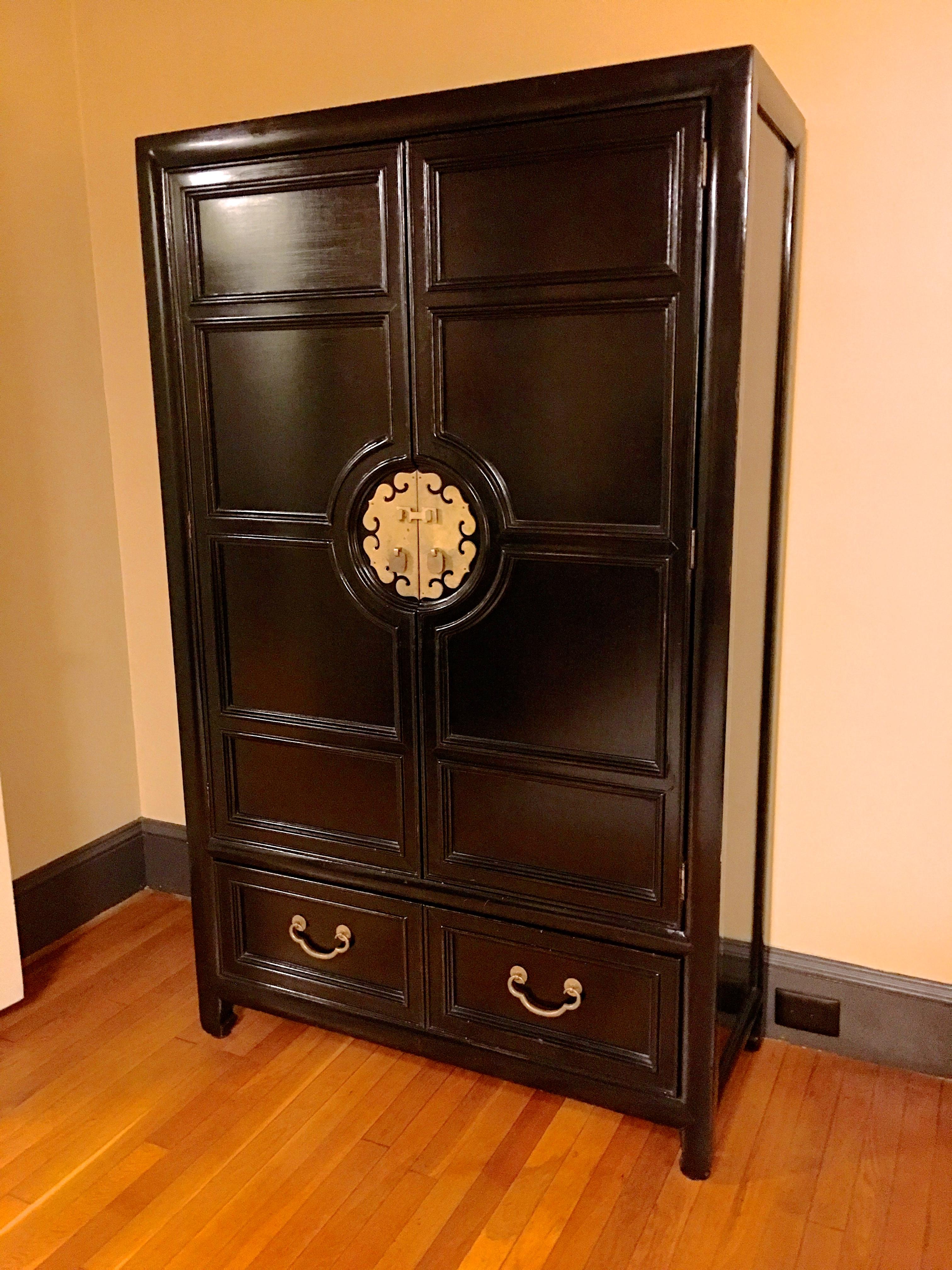 Hollywood Regency Asian Modern Motif Tallboy Chest by Century Furniture 6