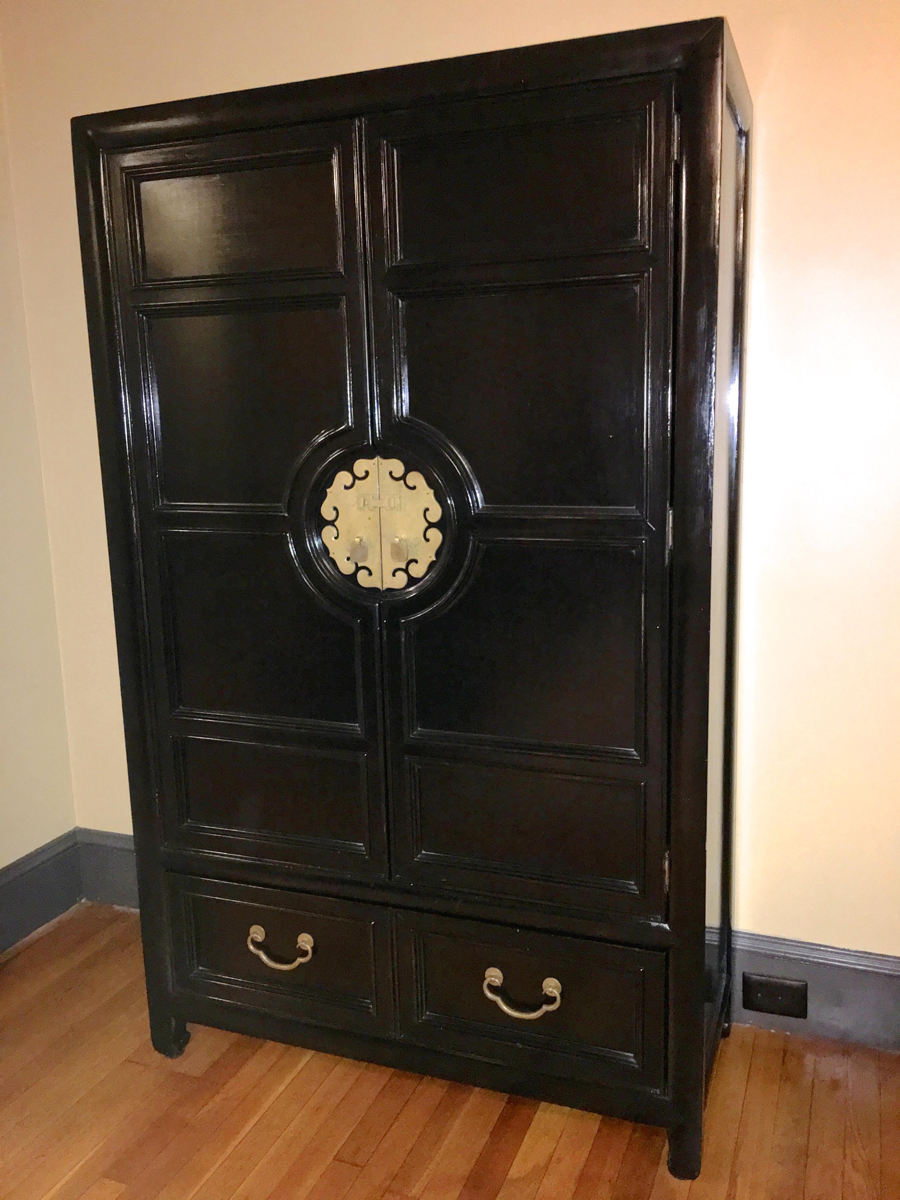 Hollywood Regency Asian Modern Motif Tallboy Chest by Century Furniture 7