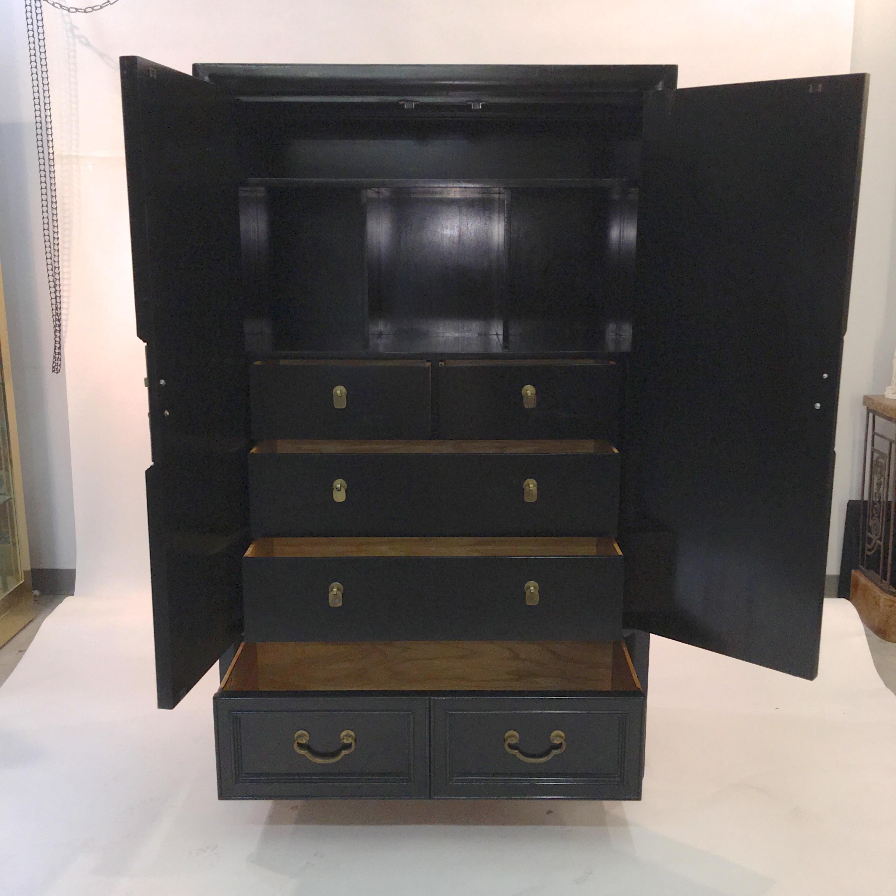 Hollywood Regency Asian Modern Motif Tallboy Chest by Century Furniture 1