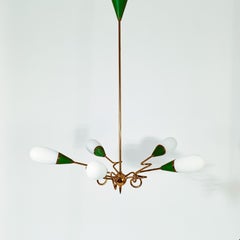 Hollywood Regency. Atomic Era chandelier by Stilnovo, Italy, 1950s