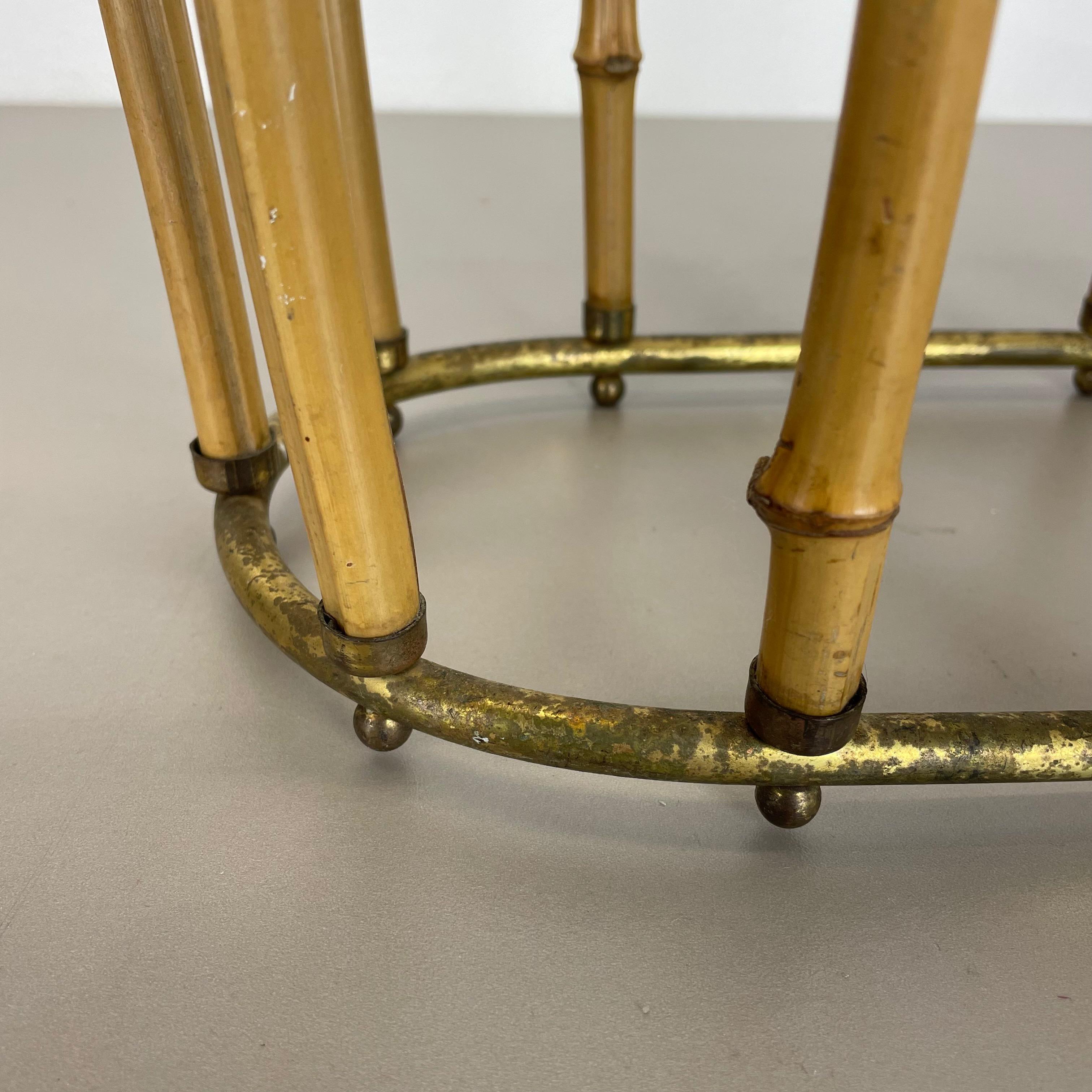 Hollywood Regency Auböck Style Brass Bamboo Umbrella Stand, Austria, 1950s For Sale 11