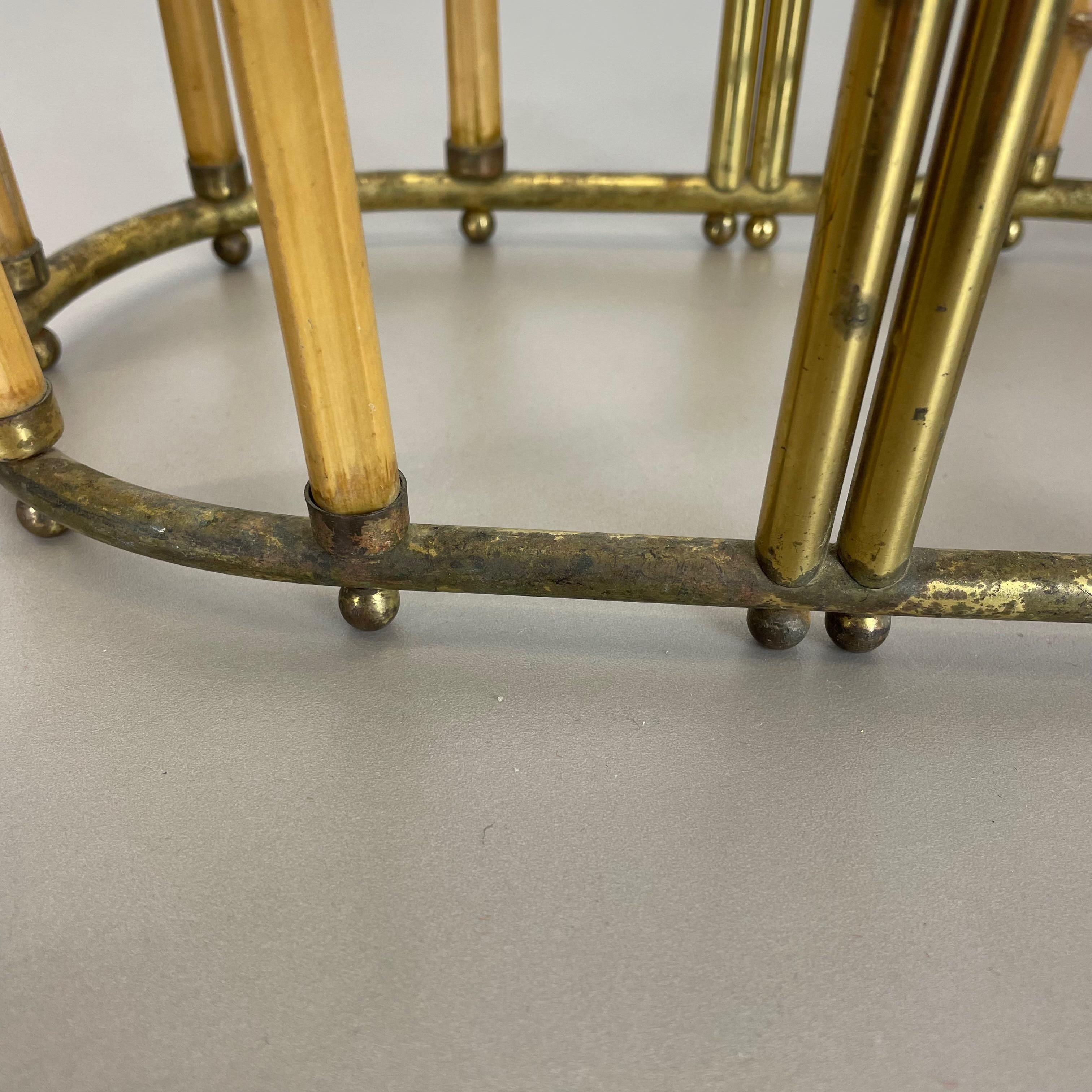 Hollywood Regency Auböck Style Brass Bamboo Umbrella Stand, Austria, 1950s For Sale 12