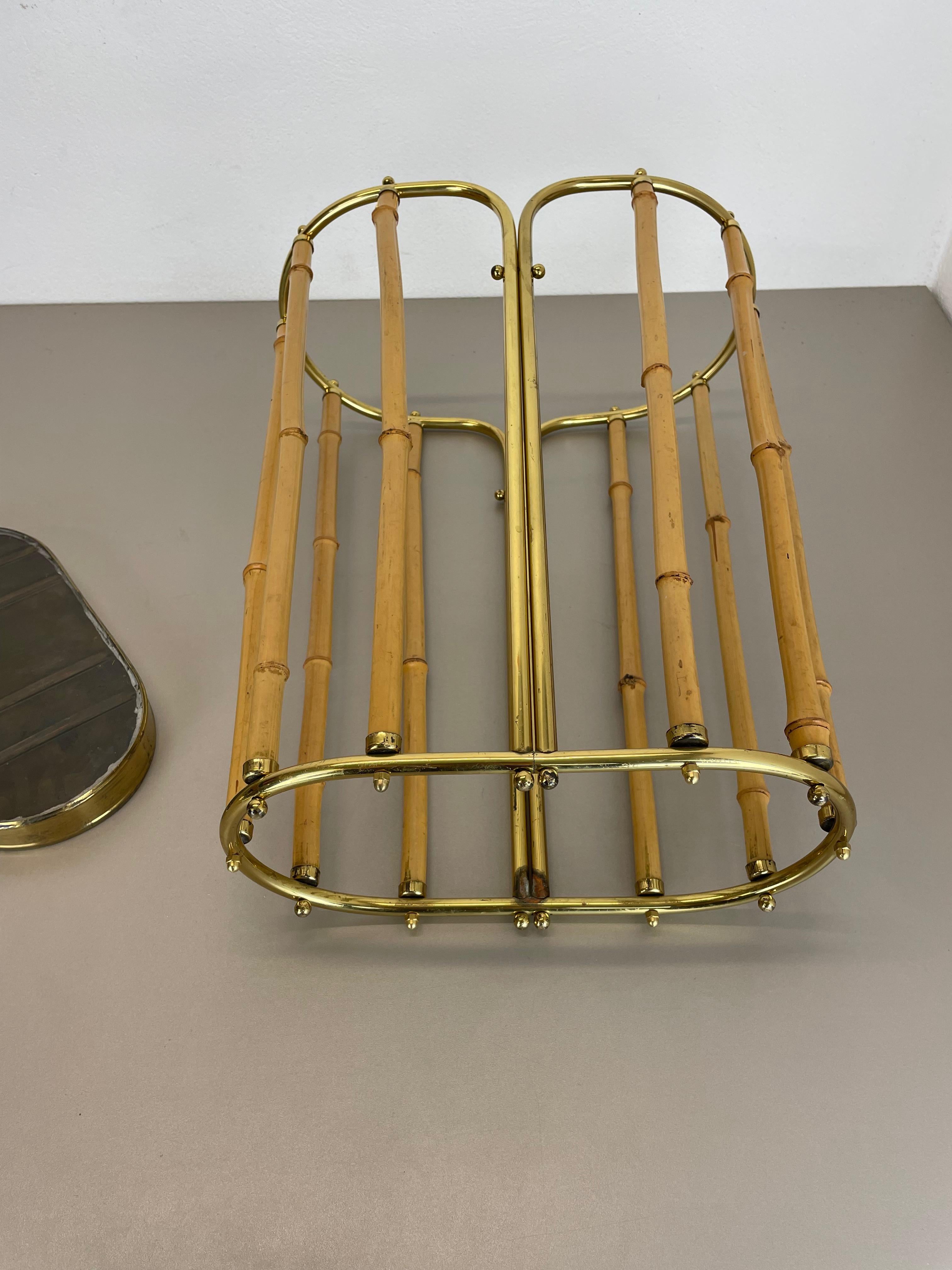 Hollywood Regency Auböck Style Brass Bamboo Umbrella Stand, Austria, 1950s For Sale 13