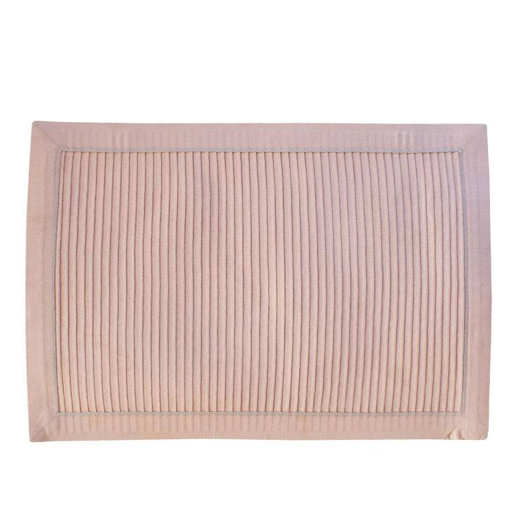 American Hollywood Regency Ballet Pink Pleated Rectangular Placemats, Set of 6 For Sale