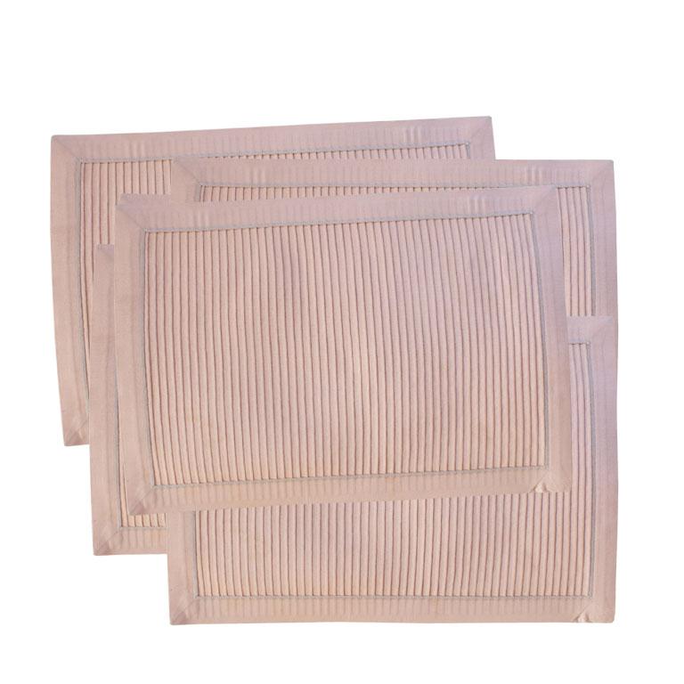 Hollywood Regency Ballet Pink Pleated Rectangular Placemats, Set of 6 In Good Condition For Sale In Oklahoma City, OK